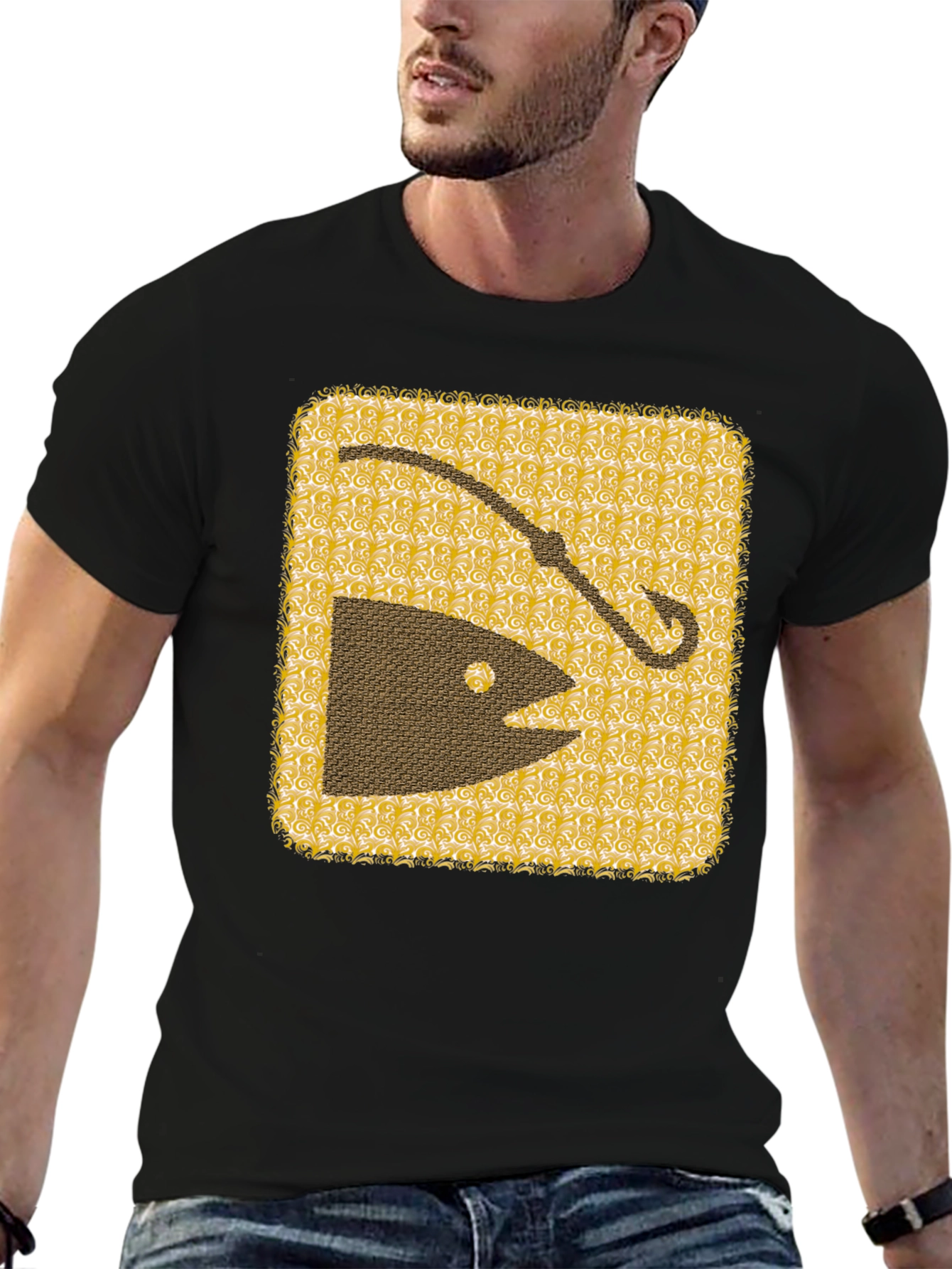 Fishing Hook & Fish Graphic Tee