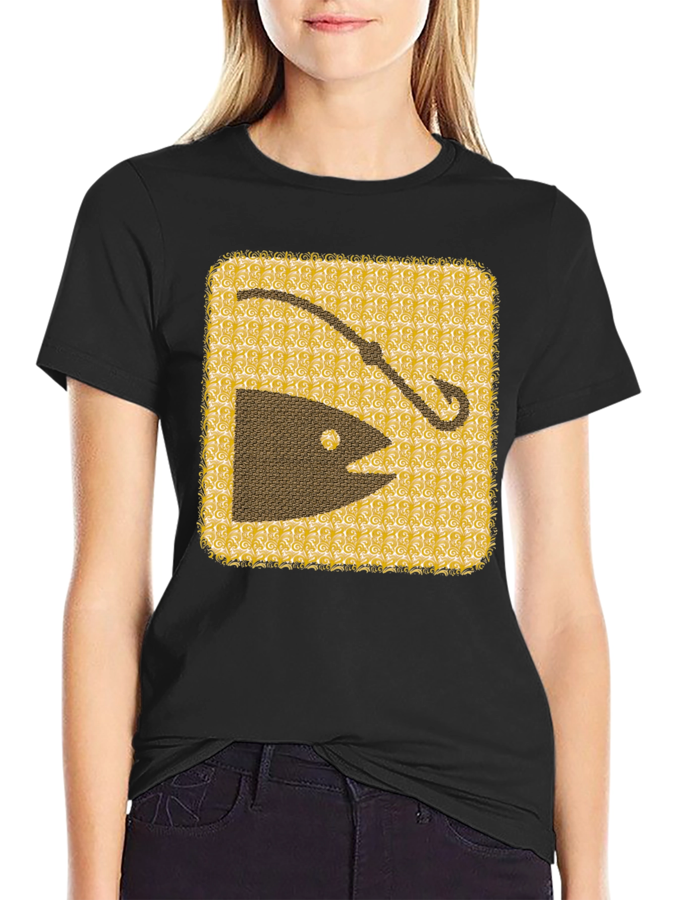 Fishing Hook & Fish Graphic Tee