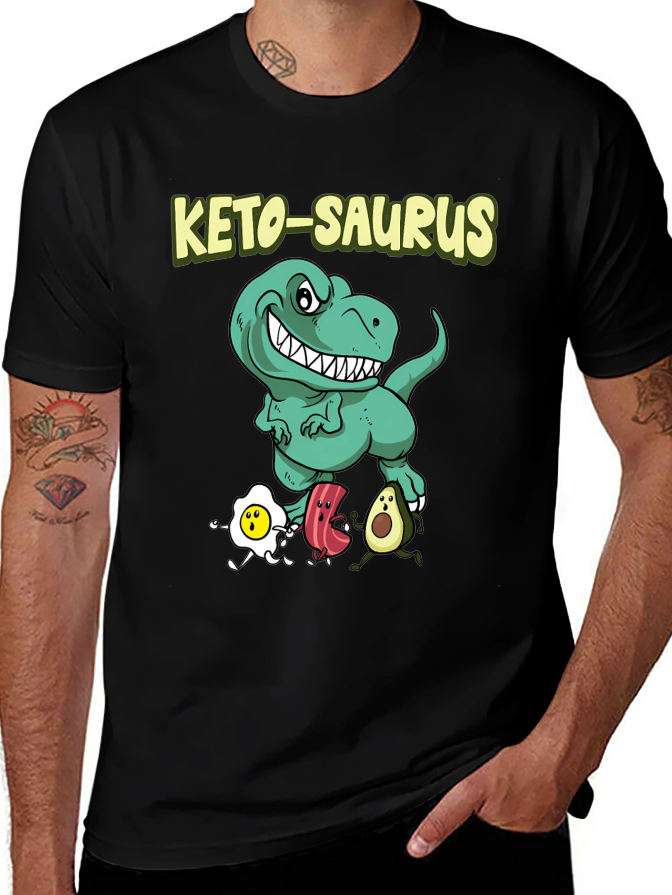 Keto-Saurus T-Shirt - Funny Dinosaur Keto Diet Tee