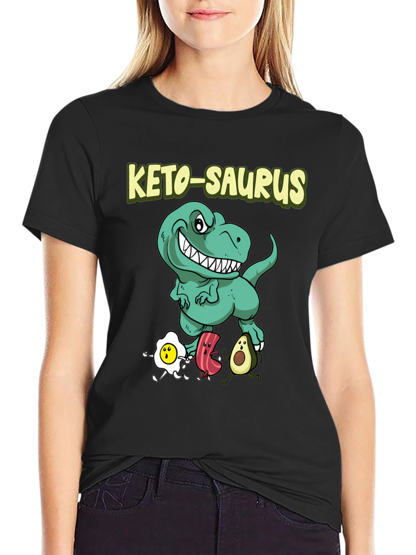 Keto-Saurus T-Shirt - Funny Dinosaur Keto Diet Tee