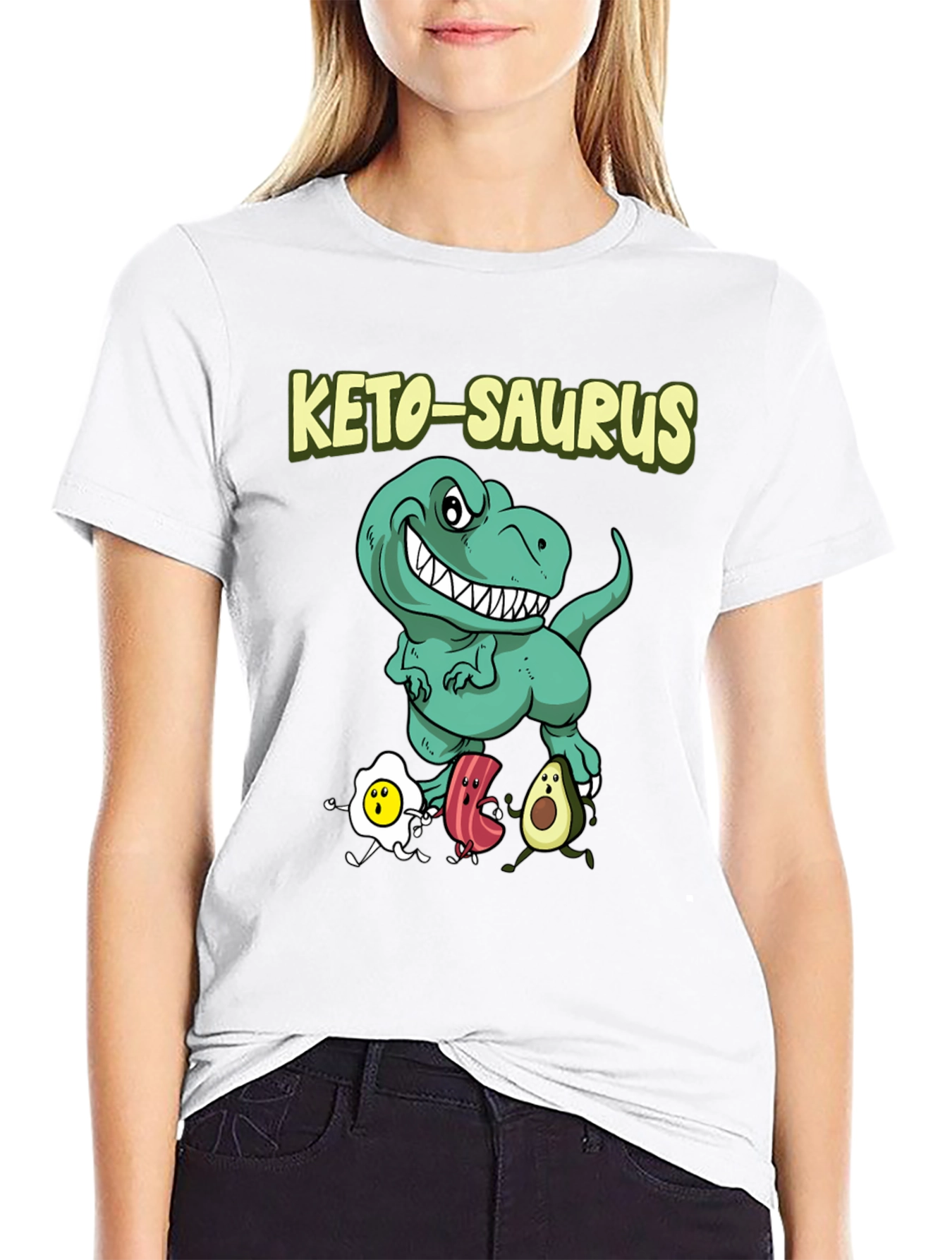 Keto-Saurus T-Shirt - Funny Dinosaur Keto Diet Tee
