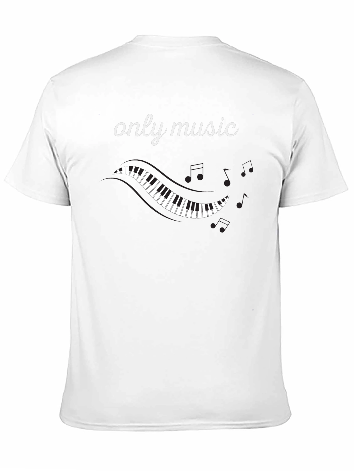 Only Music Piano Keys Graphic T-Shirt