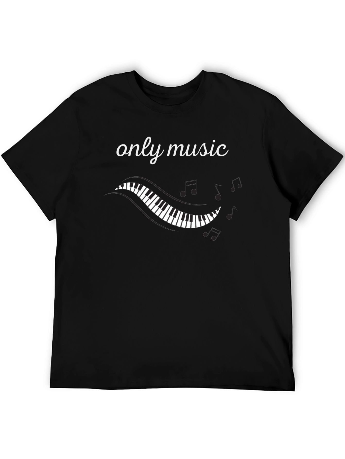 Only Music Piano Keys Graphic T-Shirt