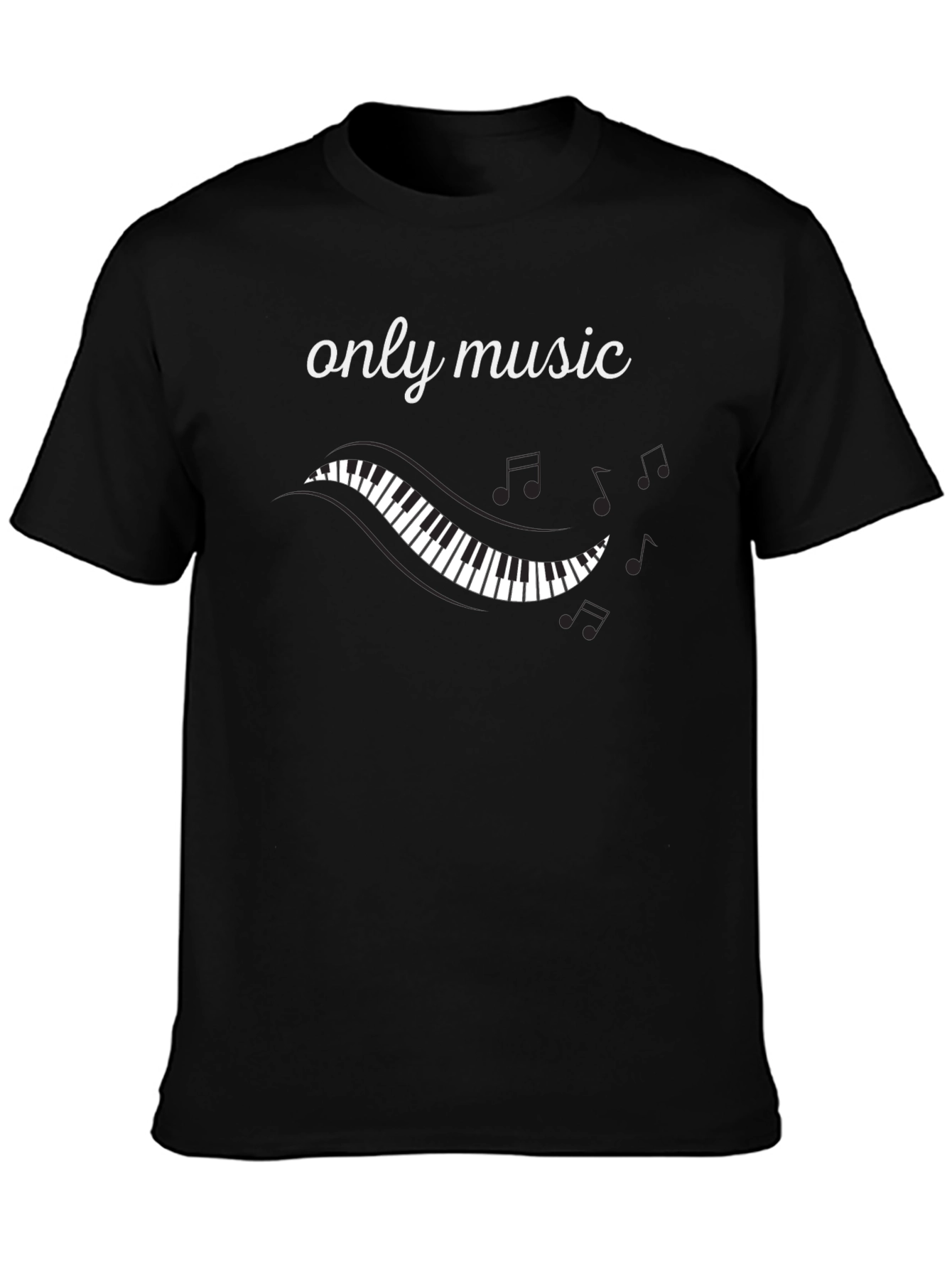 Only Music Piano Keys Graphic T-Shirt