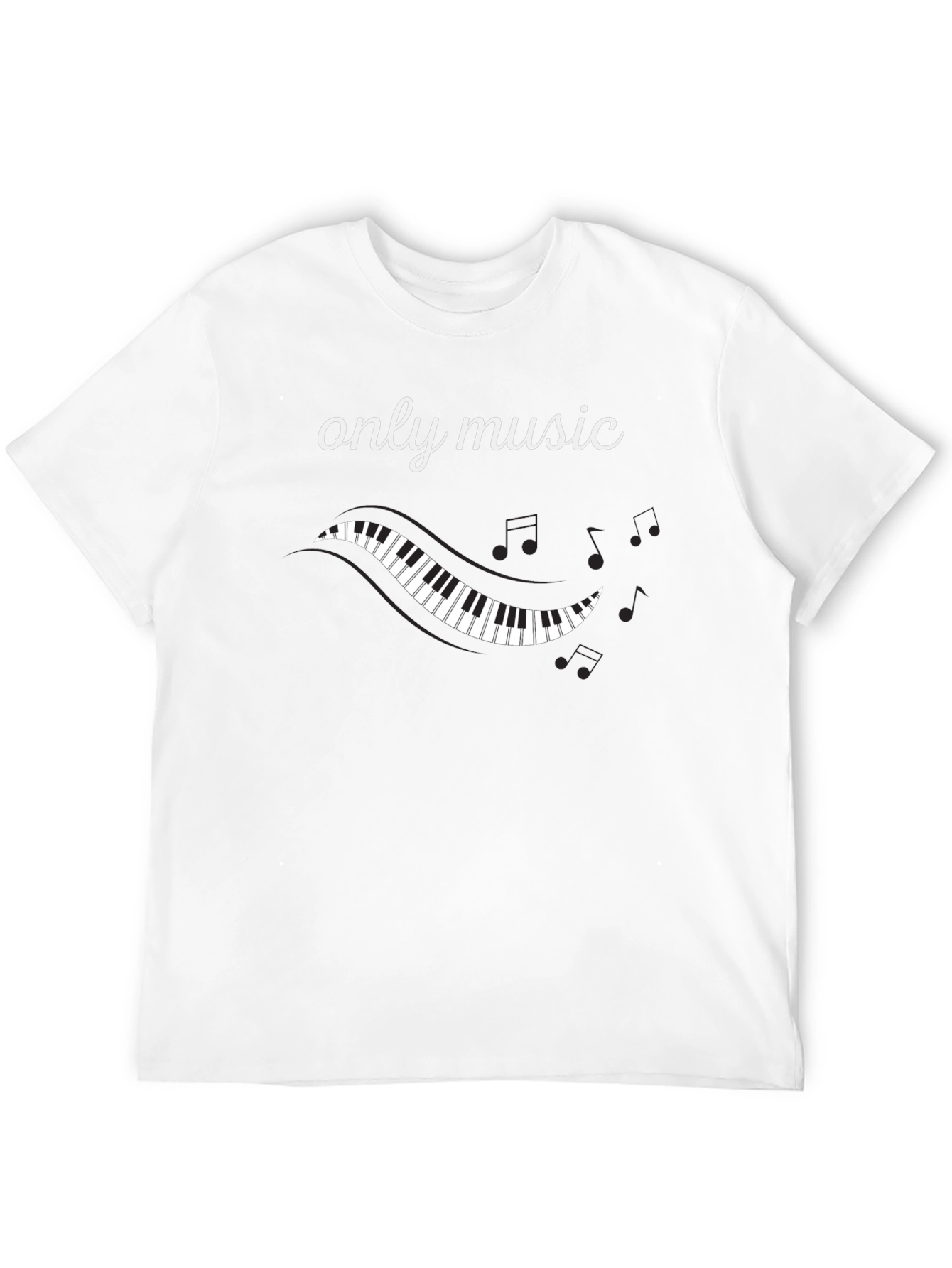 Only Music Piano Keys Graphic T-Shirt