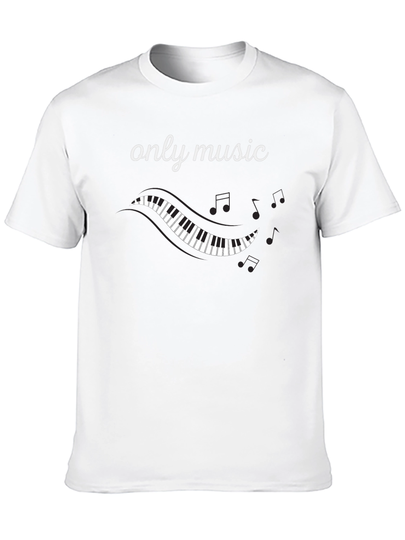 Only Music Piano Keys Graphic T-Shirt