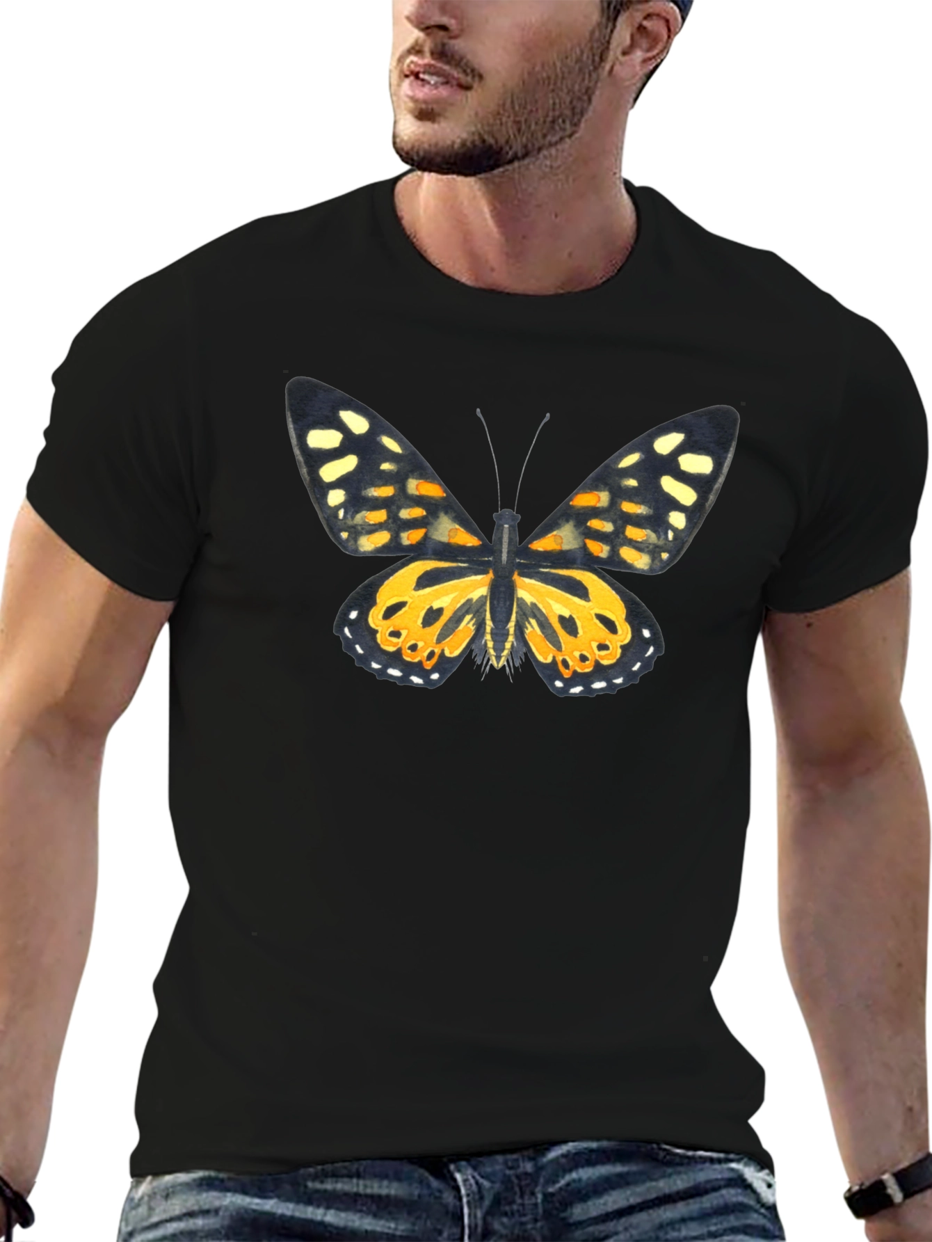 Butterfly Graphic Black T-Shirt