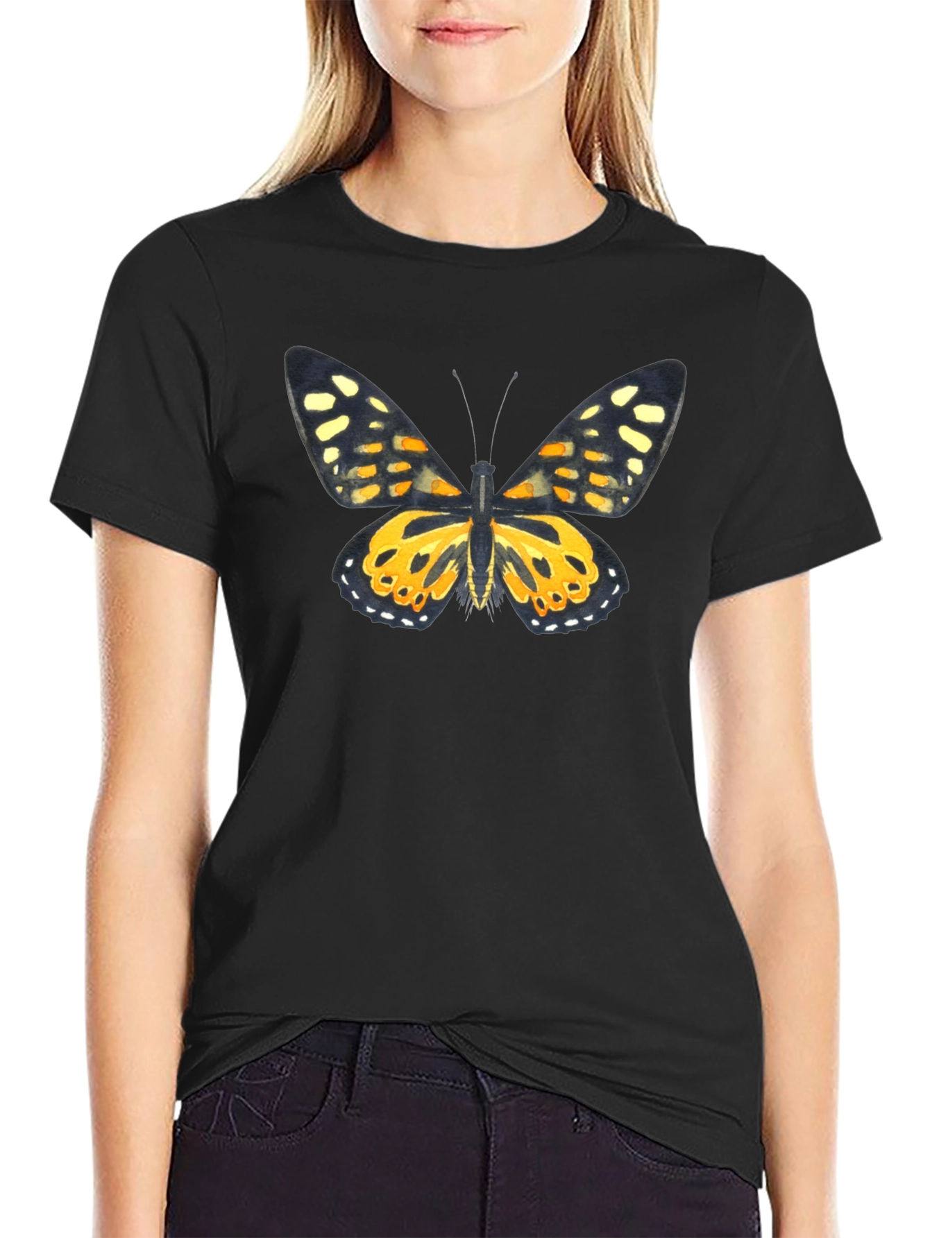 Butterfly Graphic Black T-Shirt