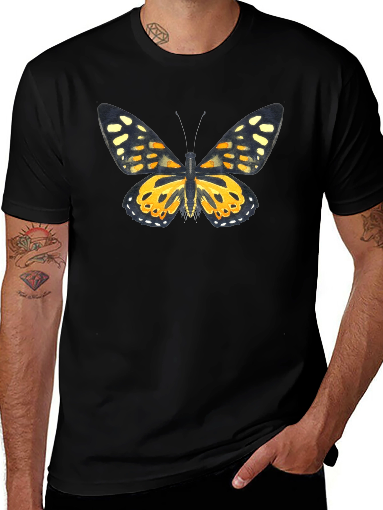 Butterfly Graphic Black T-Shirt