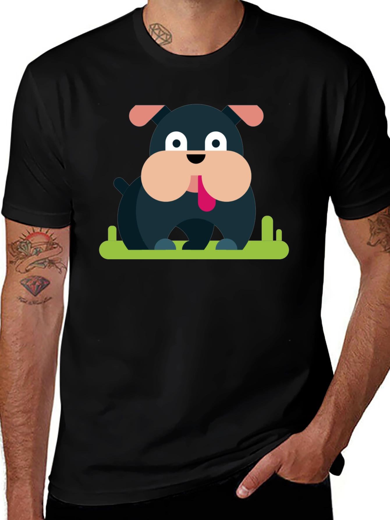 Bulldog Graphic Black T-Shirt