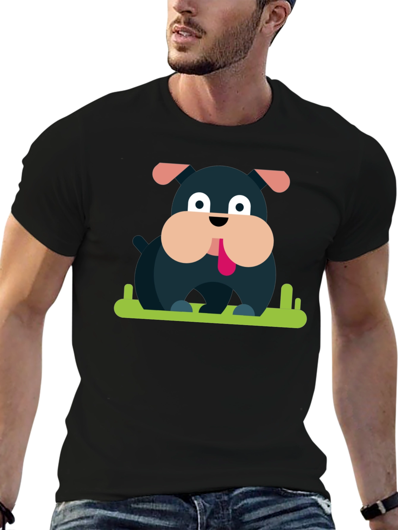 Bulldog Graphic Black T-Shirt