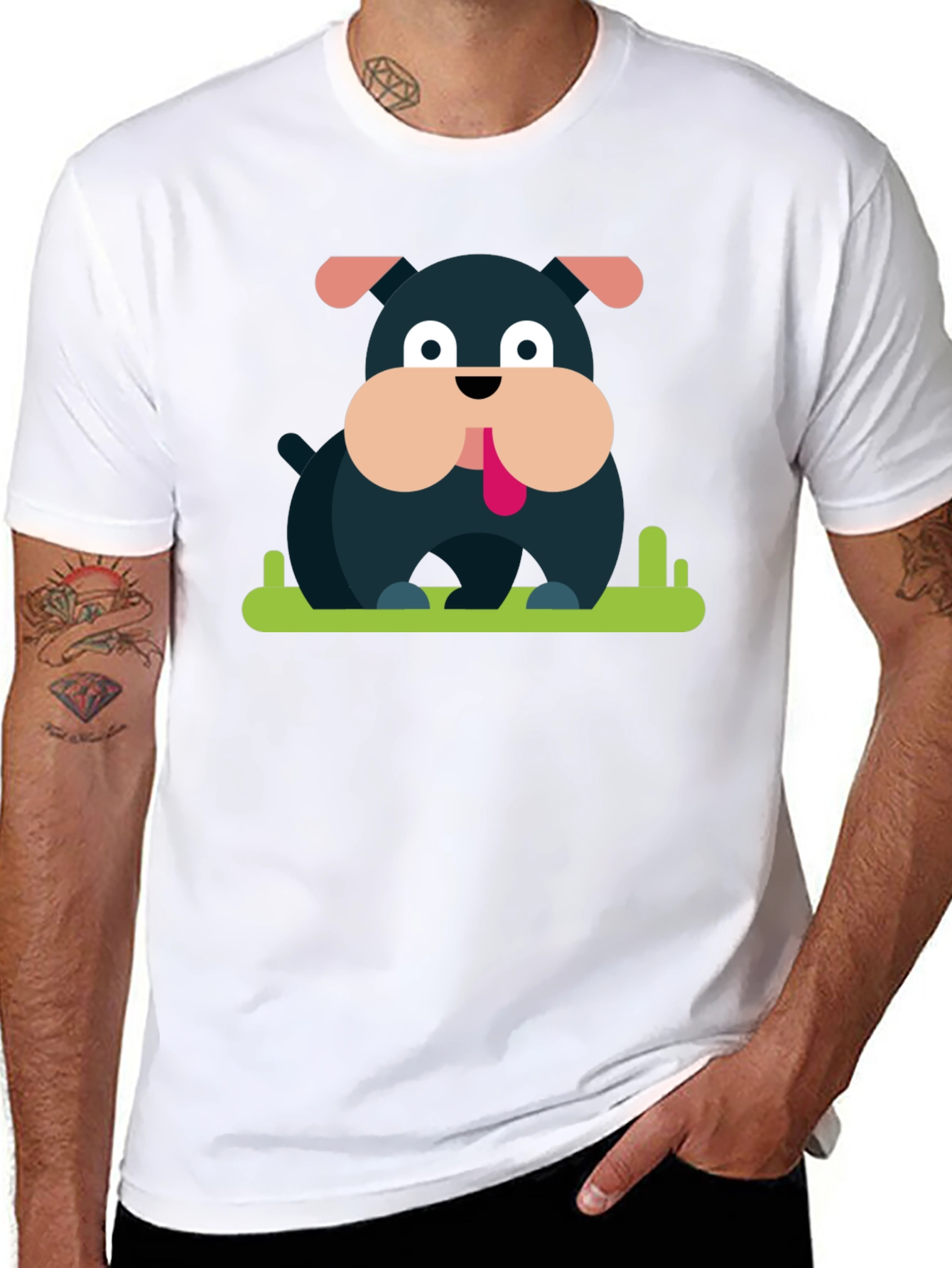 Bulldog Graphic Black T-Shirt