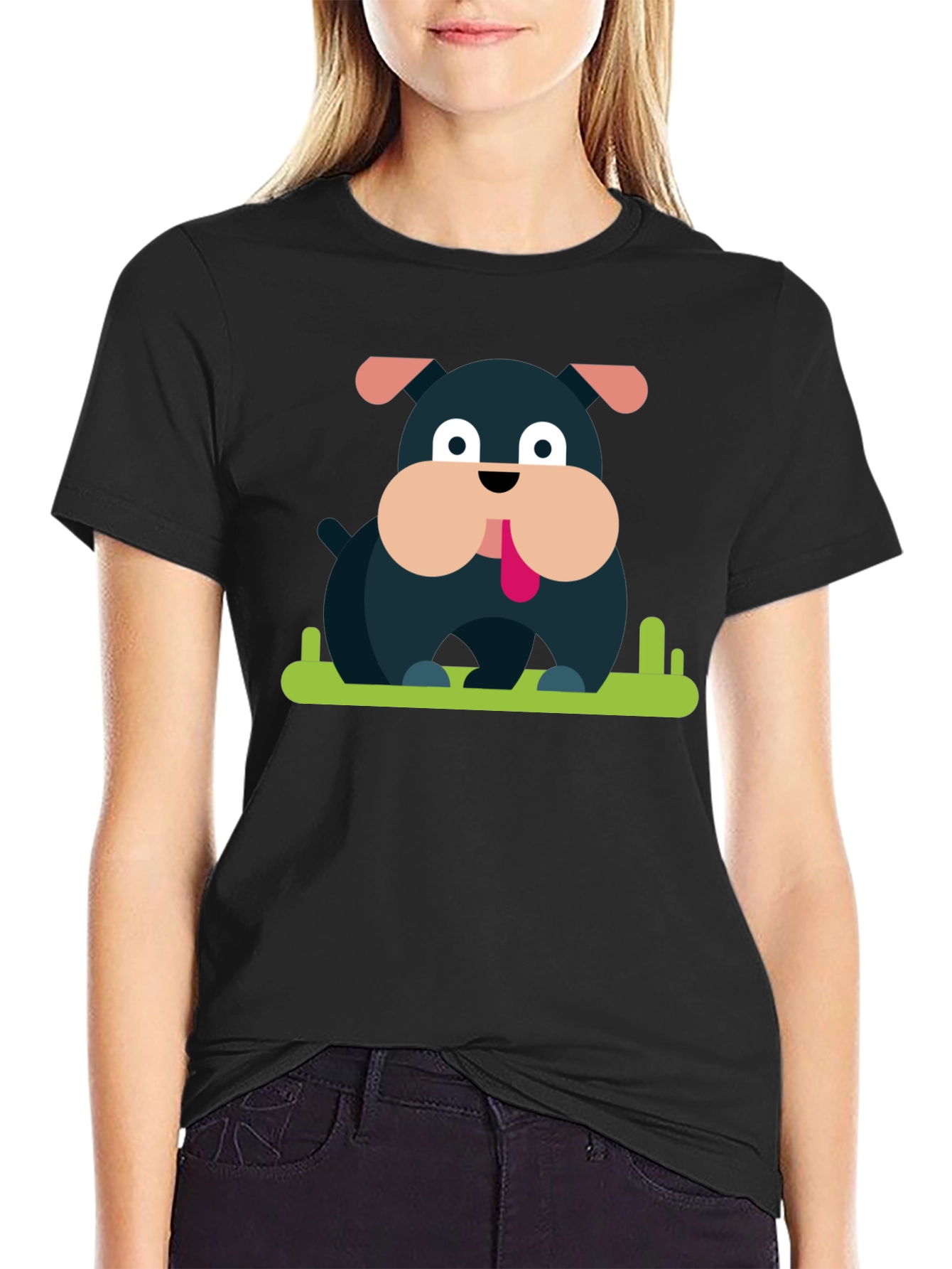 Bulldog Graphic Black T-Shirt