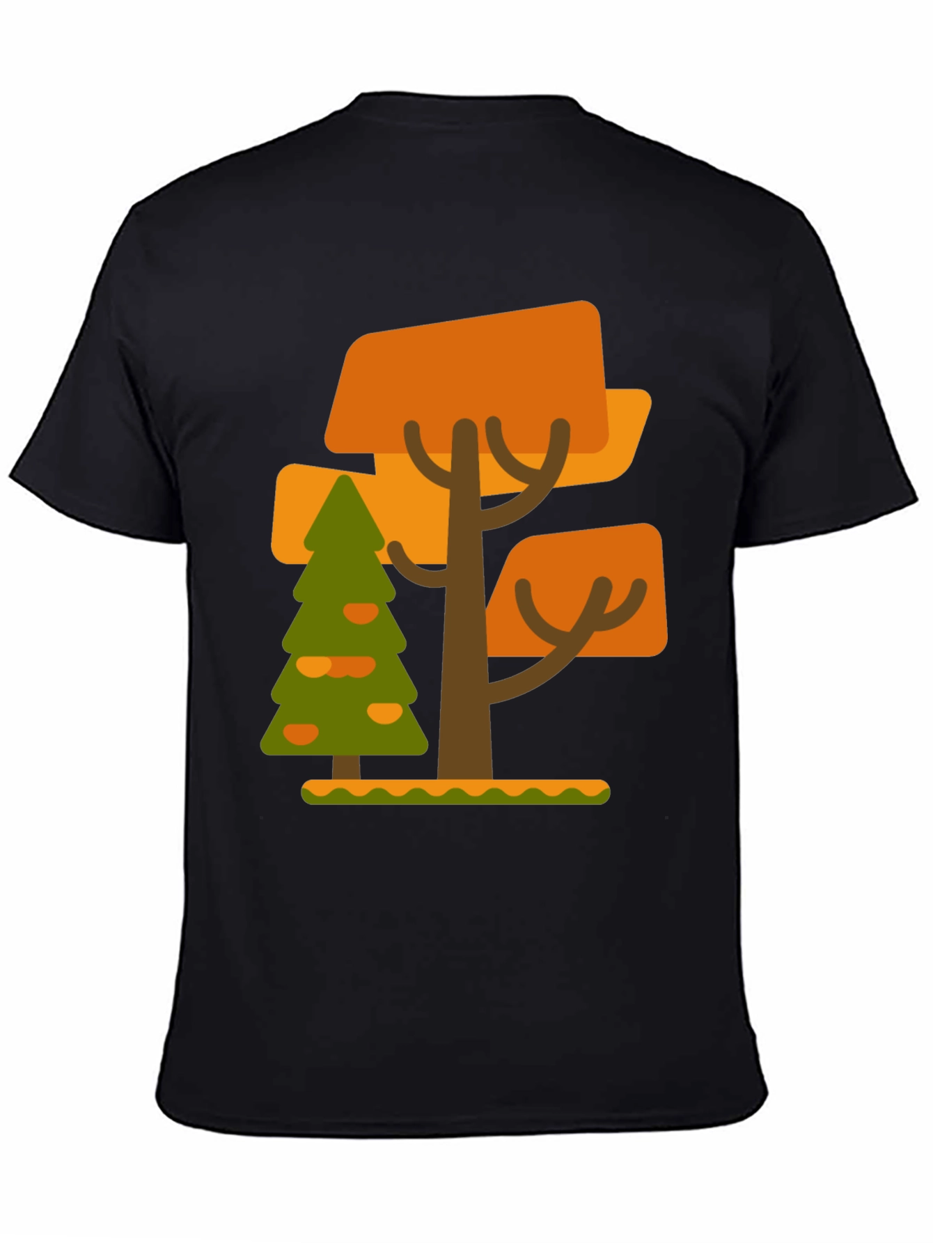 Abstract Tree Graphic Tee - Black Cotton Blend