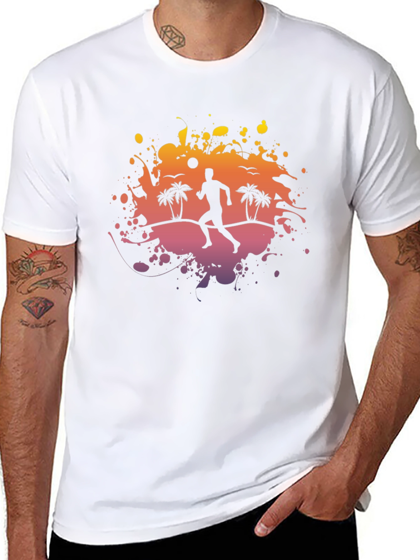 Sunset Beach Runner Graphic Tee