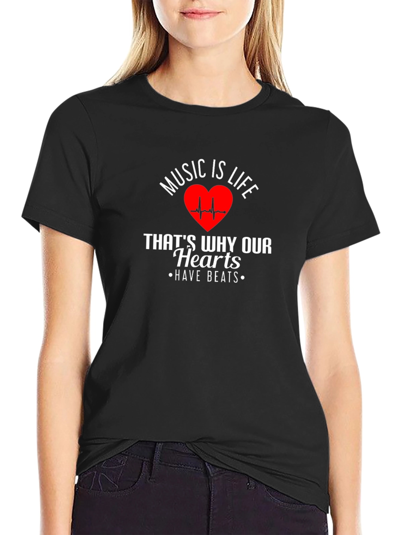 Music Is Life Heartbeat Graphic Tee
