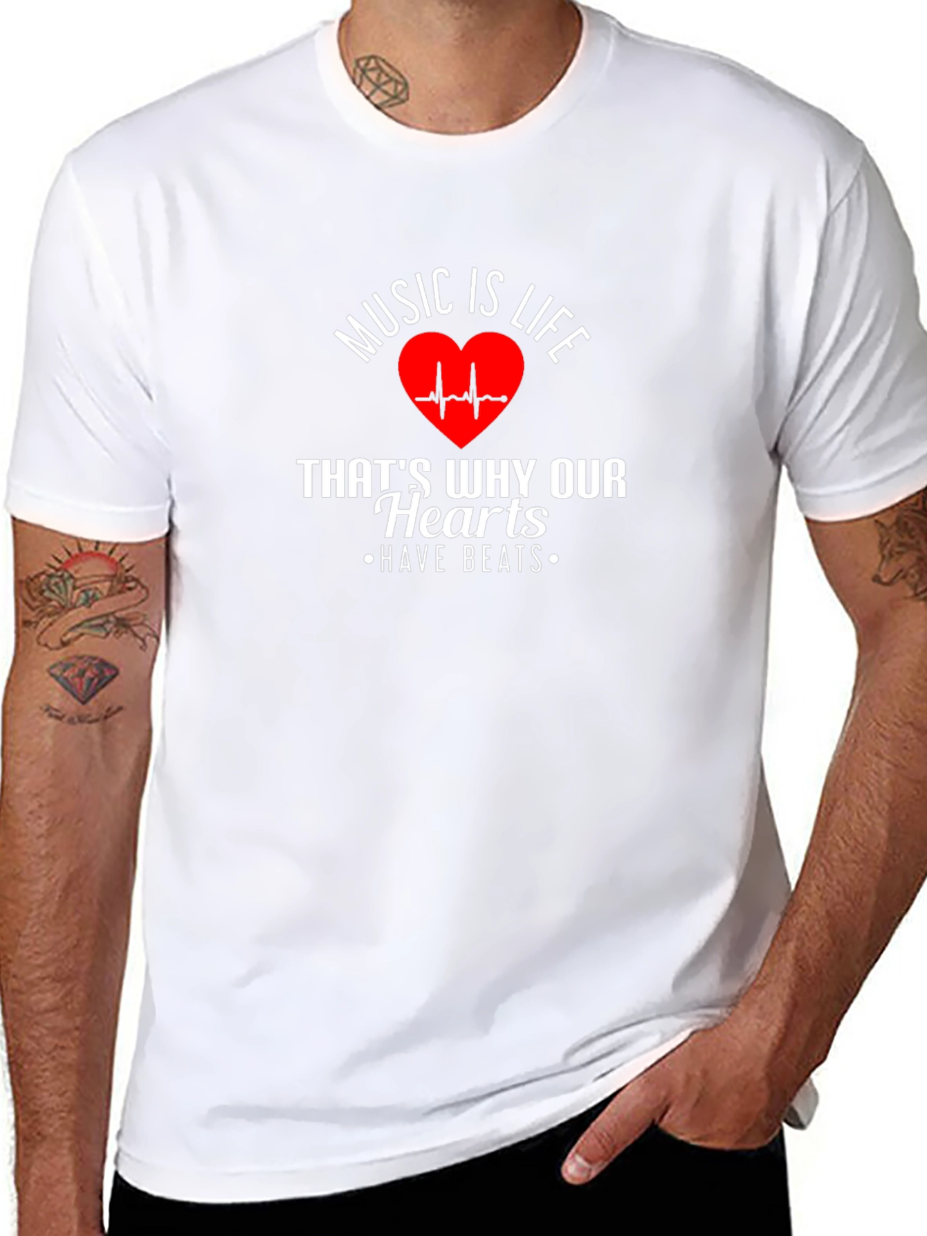Music Is Life Heartbeat Graphic Tee