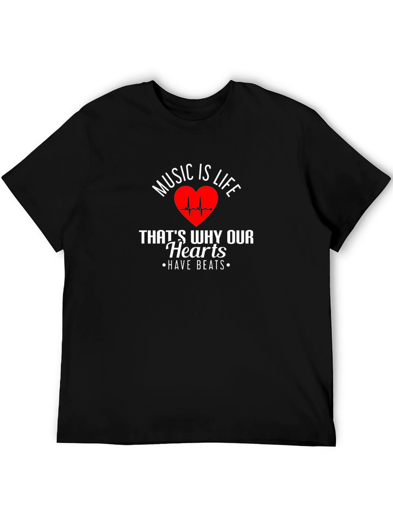 Music Is Life Heartbeat Graphic Tee