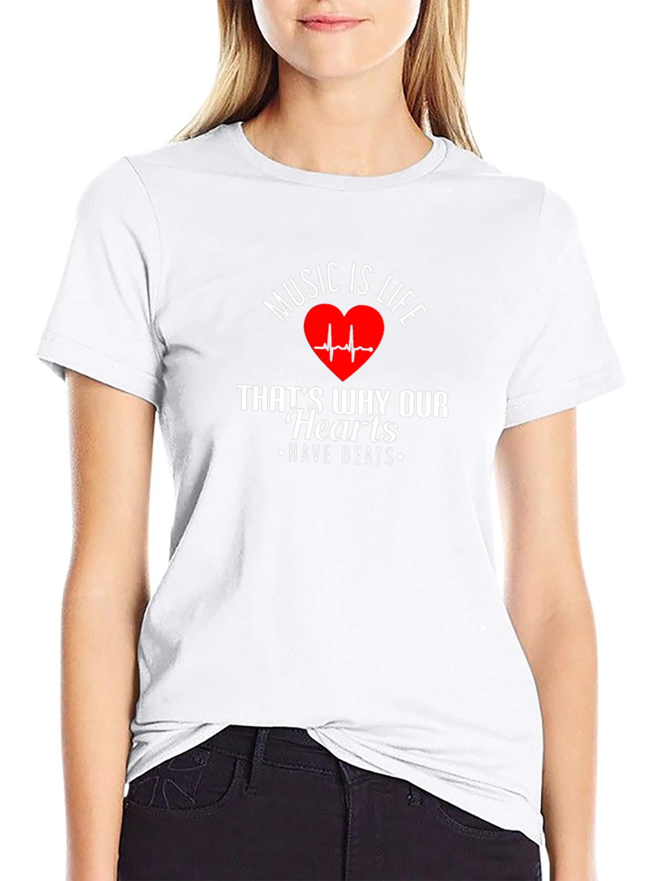 Music Is Life Heartbeat Graphic Tee