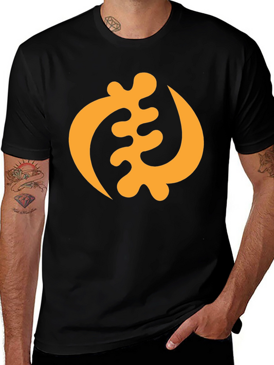 Black T-Shirt with Adinkra Symbol