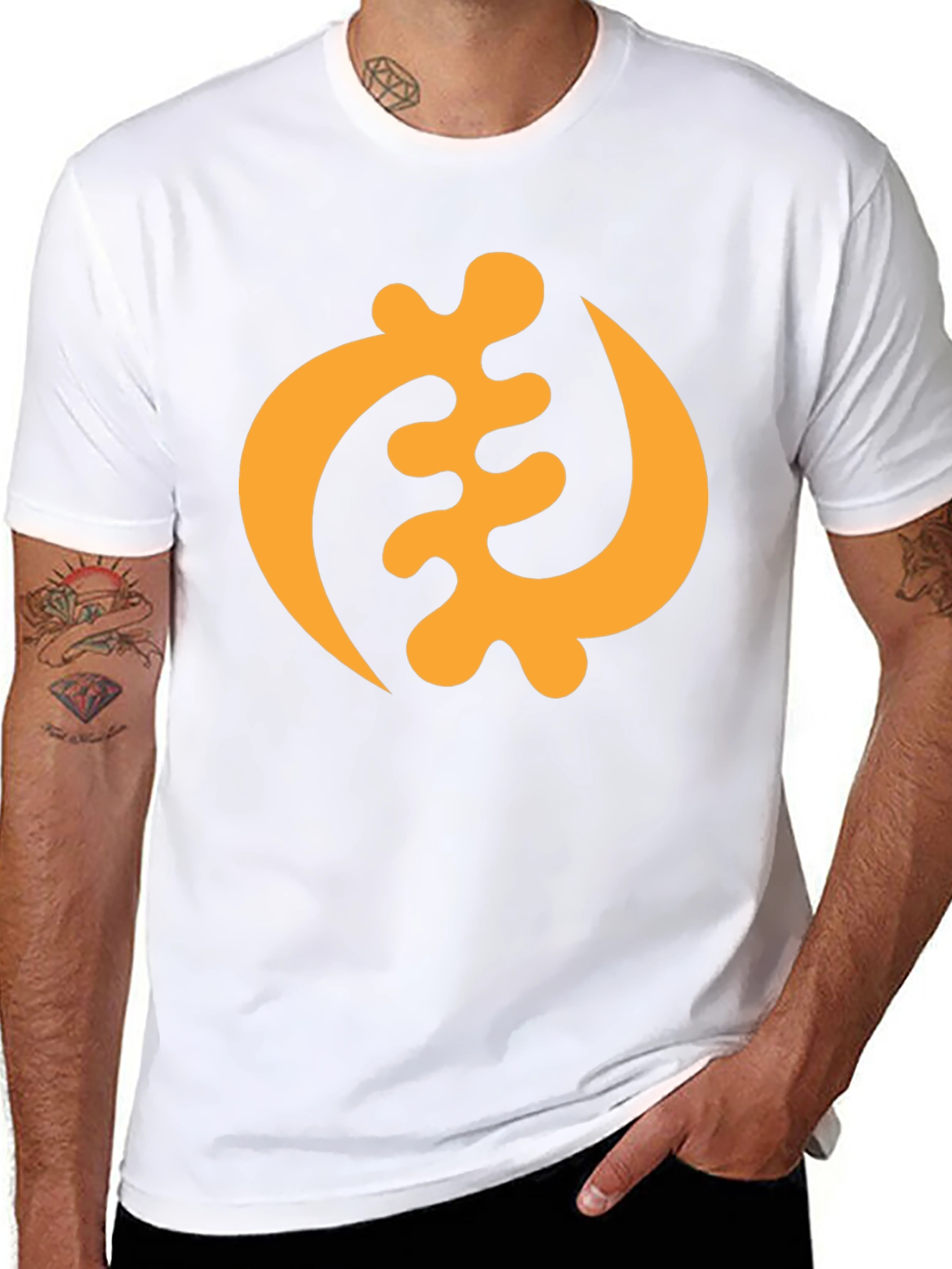 Black T-Shirt with Adinkra Symbol