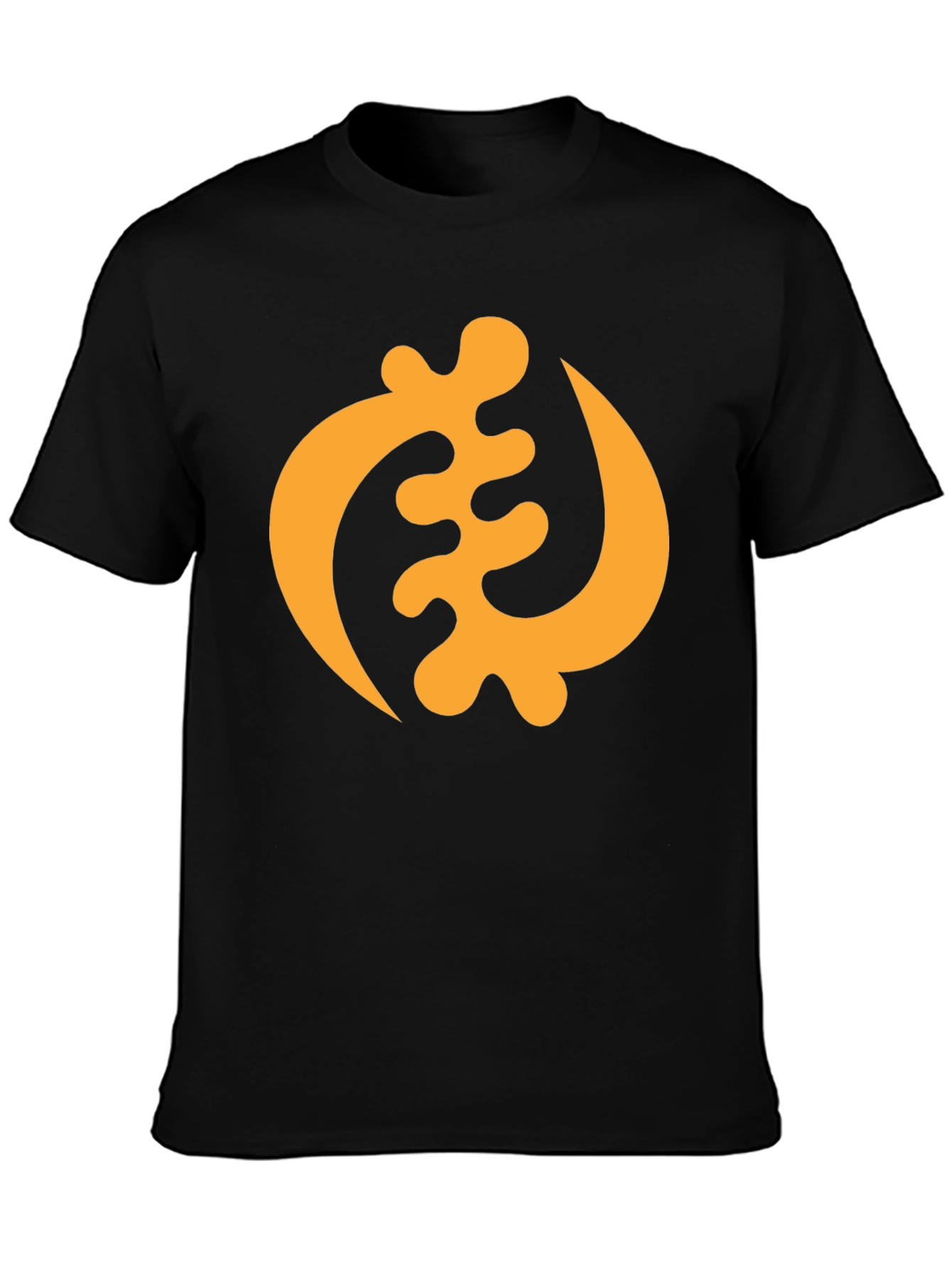 Black T-Shirt with Adinkra Symbol