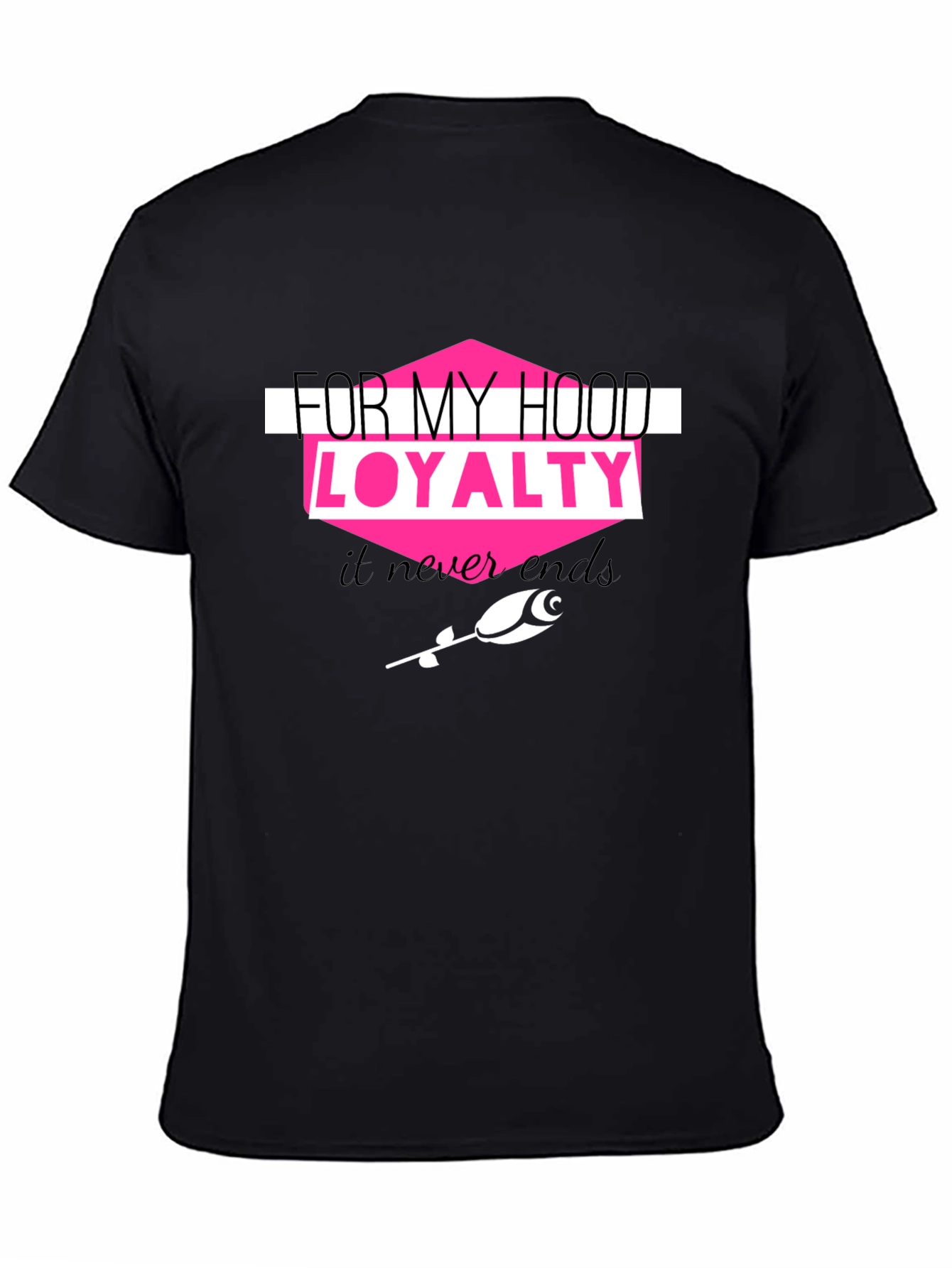 Hood Loyalty Graphic Tee - Trendy Black T-Shirt