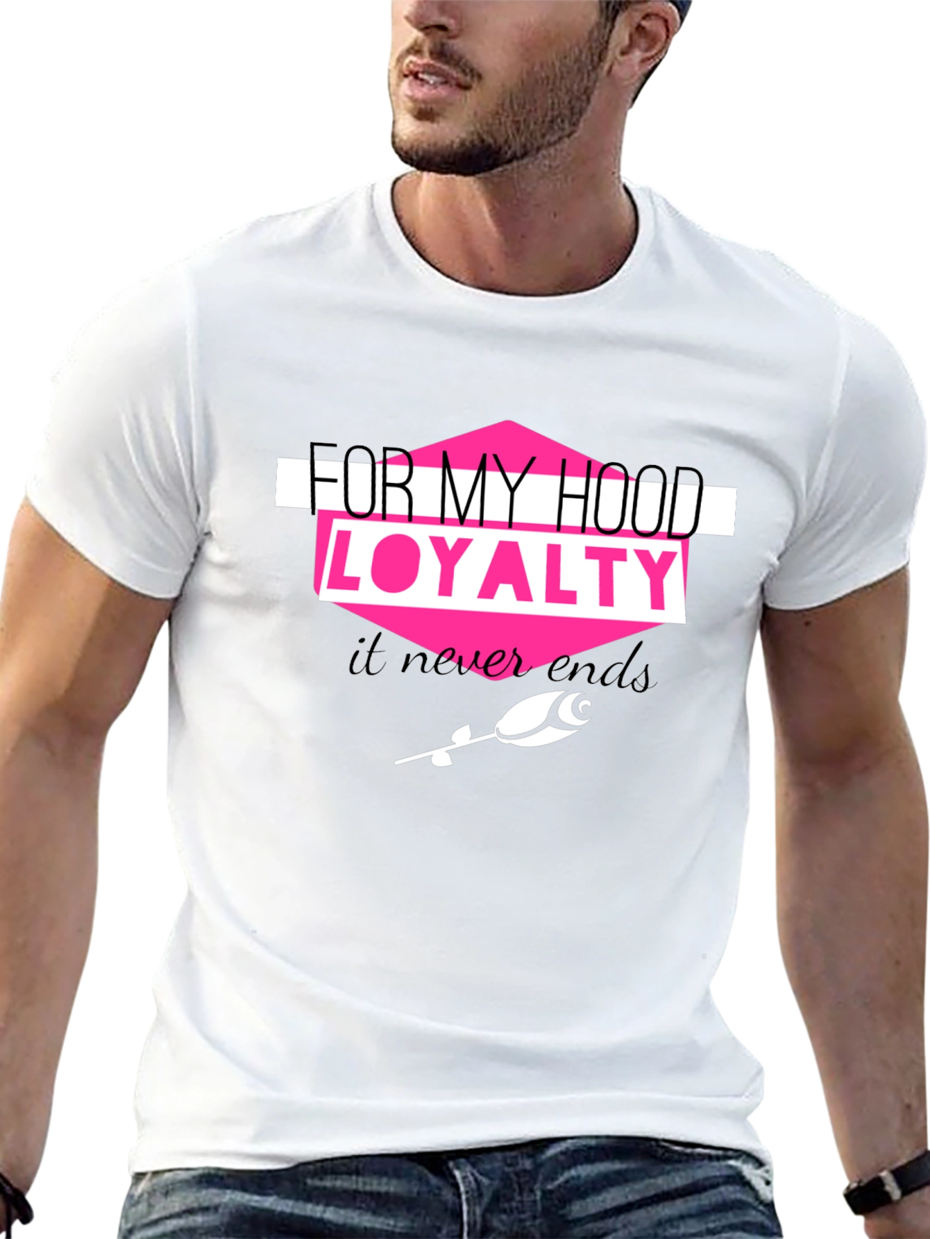 Hood Loyalty Graphic Tee - Trendy Black T-Shirt