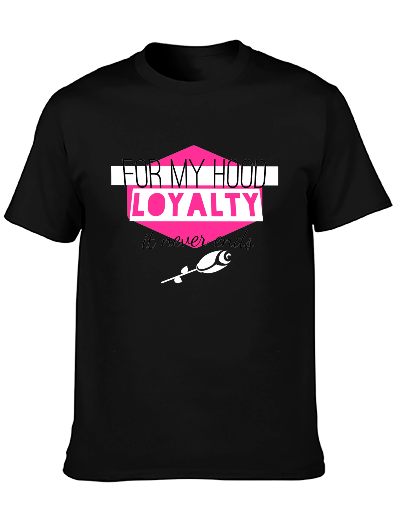 Hood Loyalty Graphic Tee - Trendy Black T-Shirt