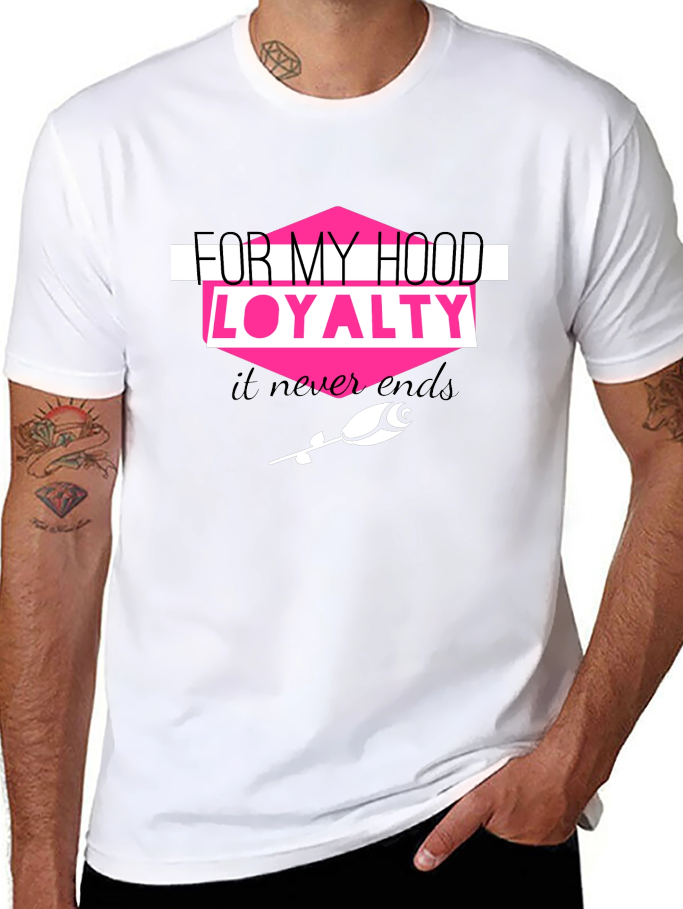 Hood Loyalty Graphic Tee - Trendy Black T-Shirt