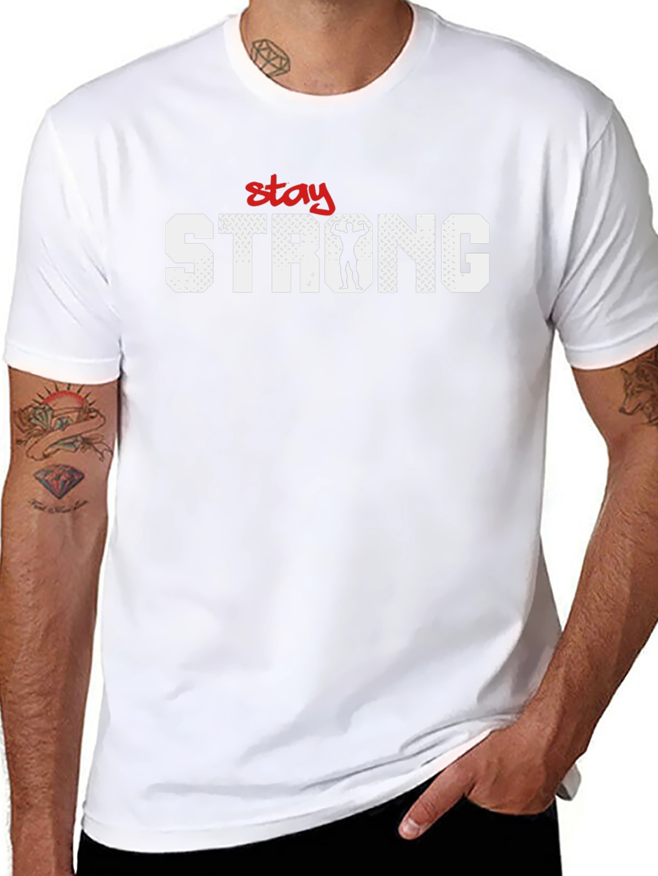 Stay Strong T-Shirt - Motivational Gym Fitness Tee