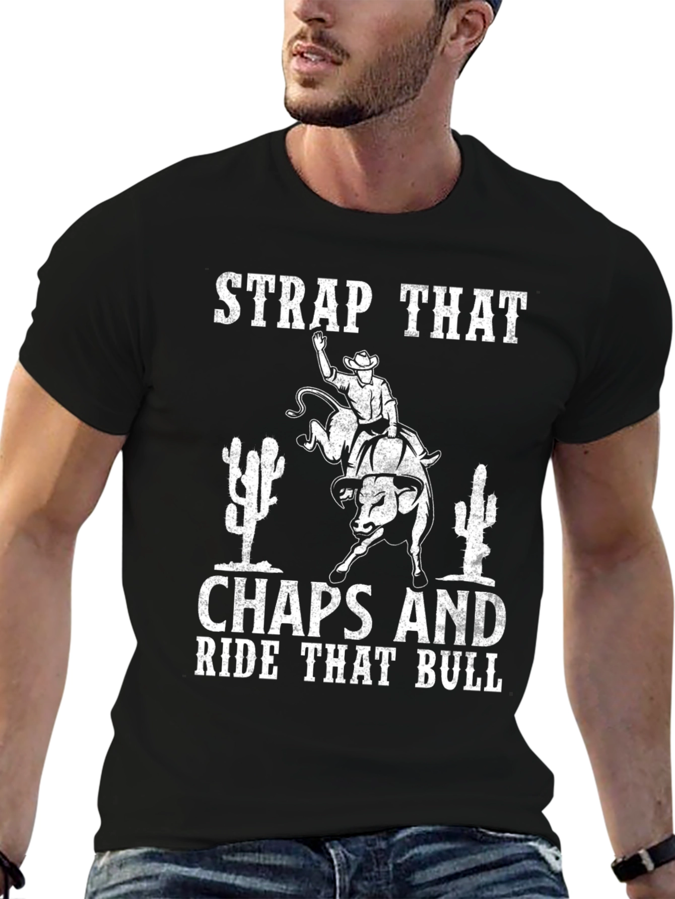 Strap That Chaps Bull Riding Graphic Tee
