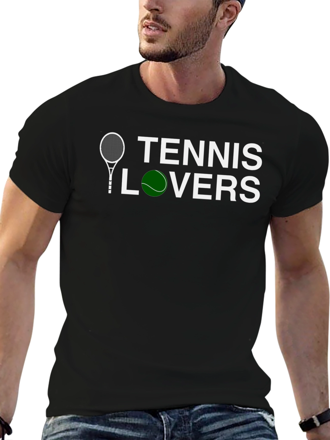 Tennis Lovers Graphic T-Shirt - Black