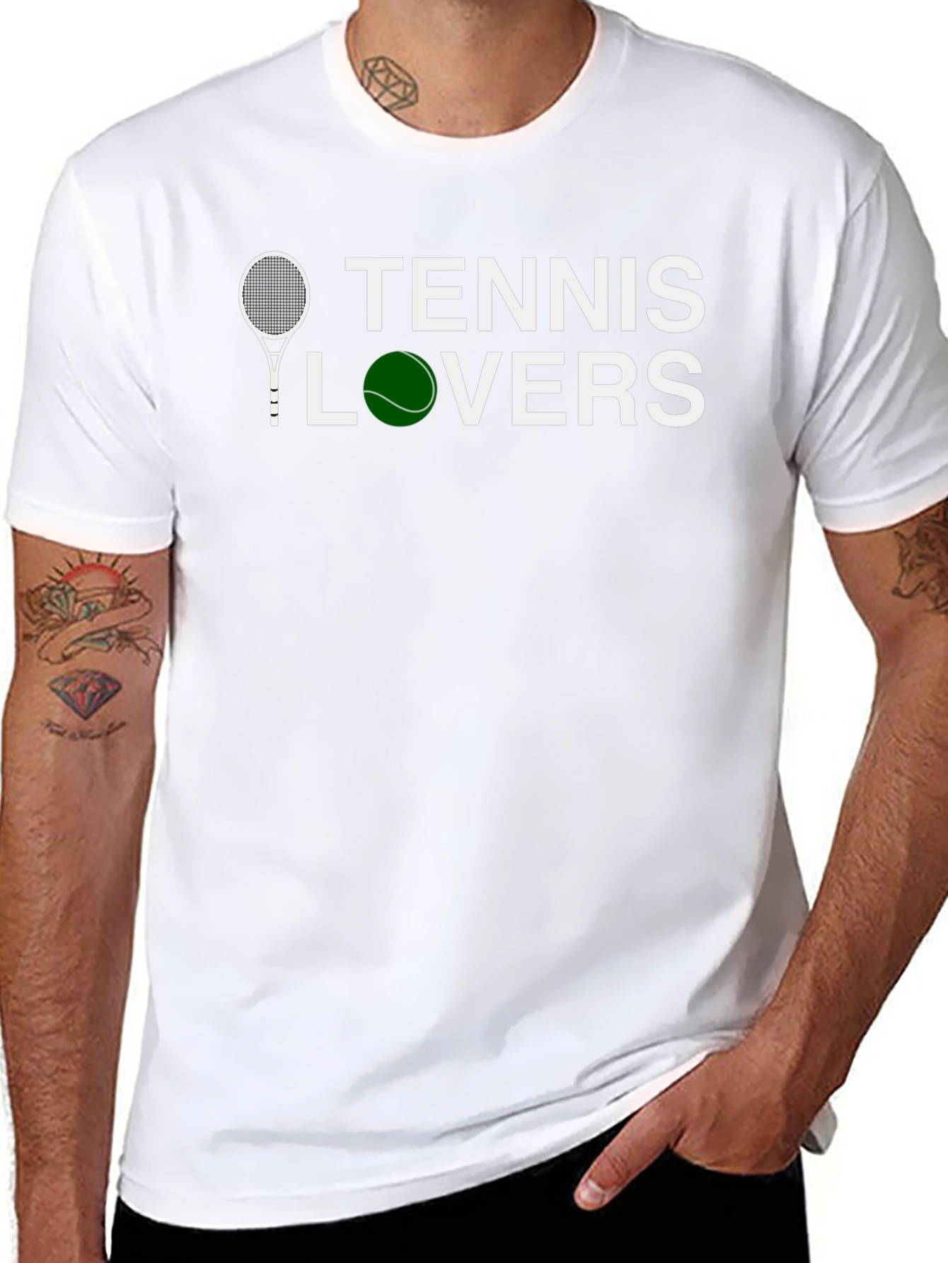 Tennis Lovers Graphic T-Shirt - Black