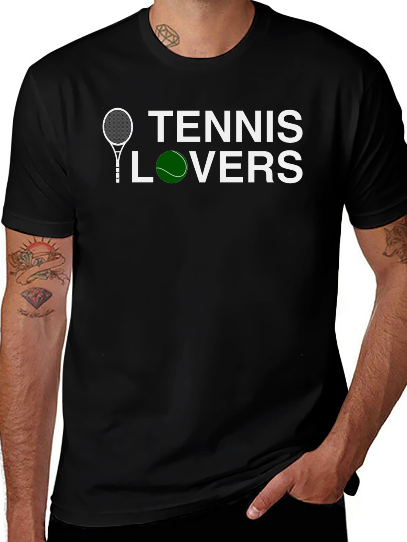 Tennis Lovers Graphic T-Shirt - Black