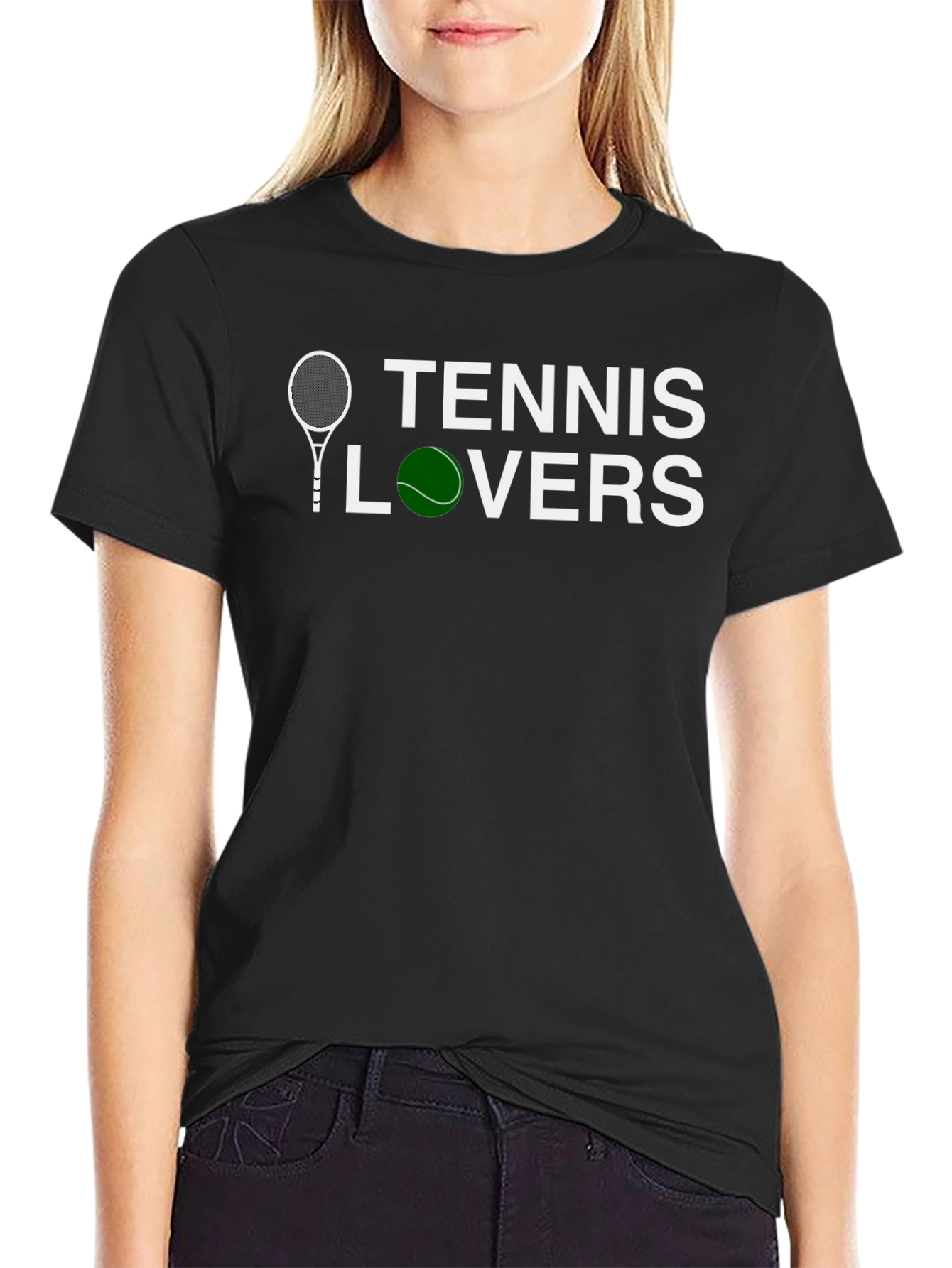 Tennis Lovers Graphic T-Shirt - Black