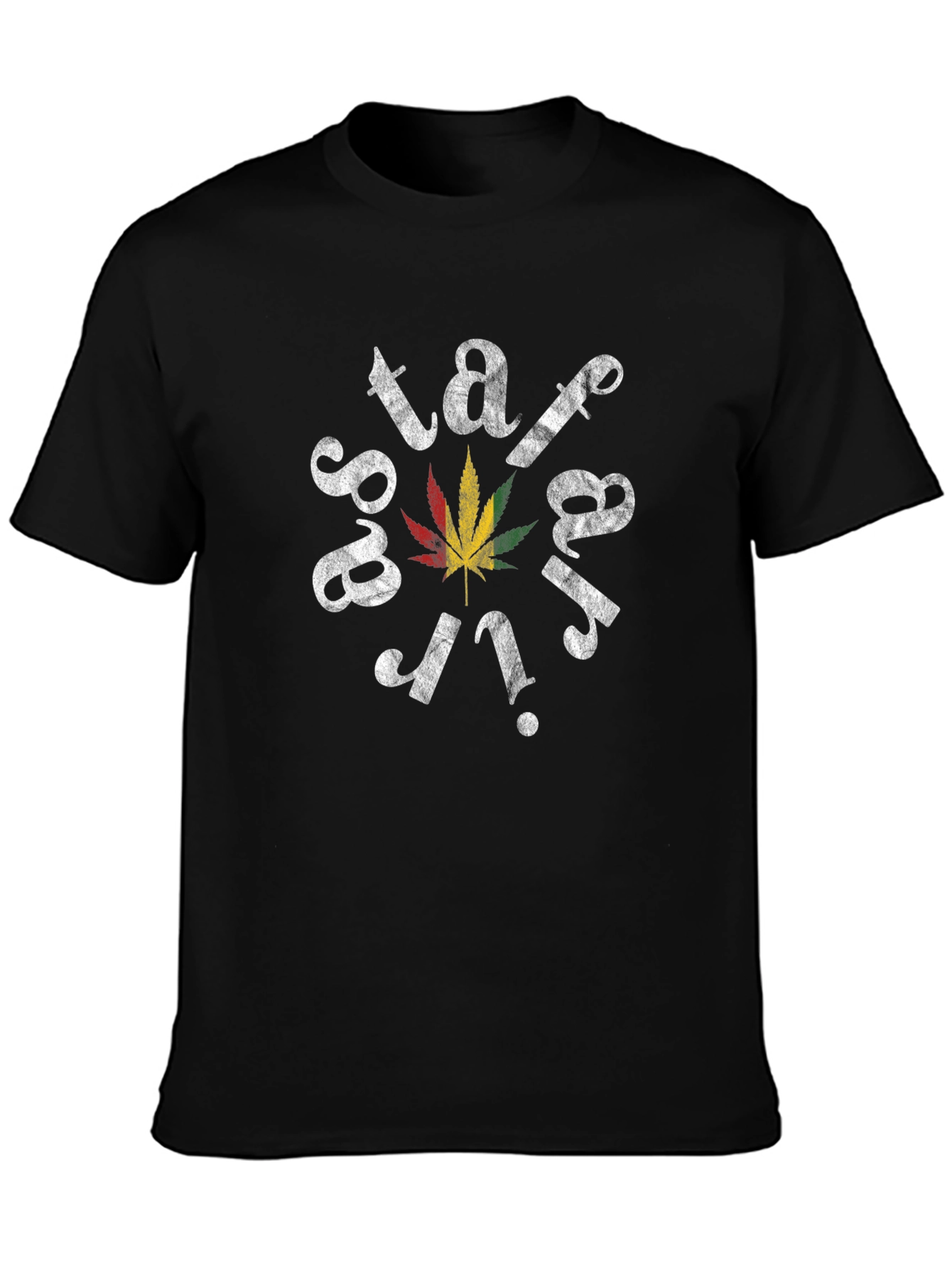 Stay High Weed Leaf Graphic Black T-Shirt
