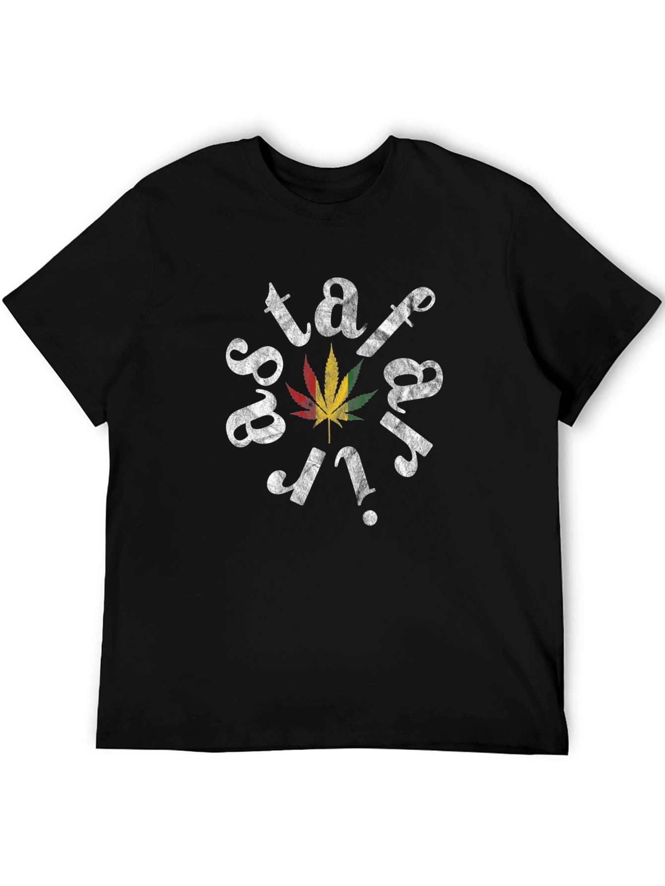 Stay High Weed Leaf Graphic Black T-Shirt