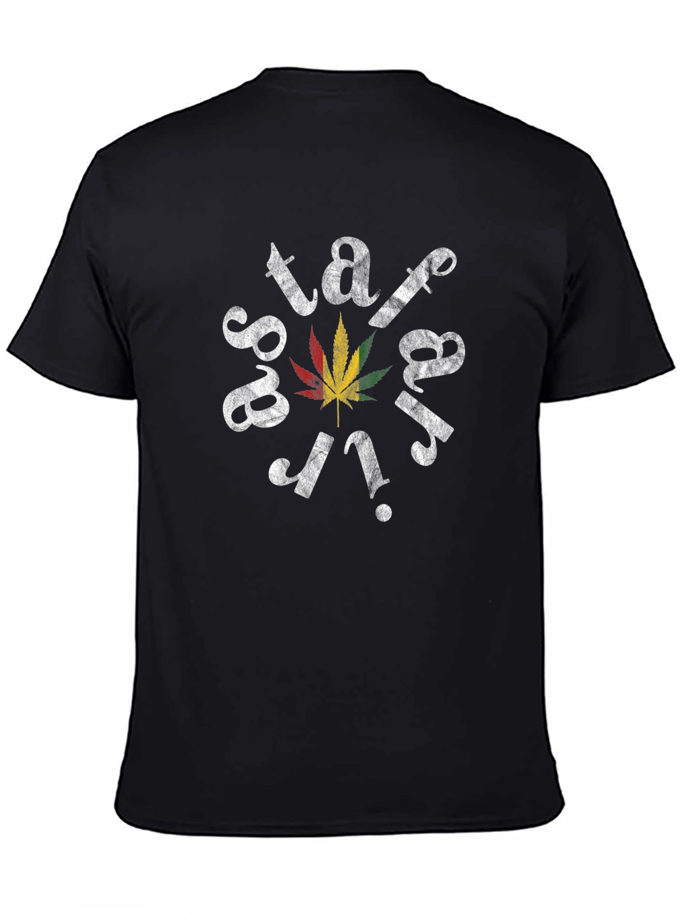 Stay High Weed Leaf Graphic Black T-Shirt