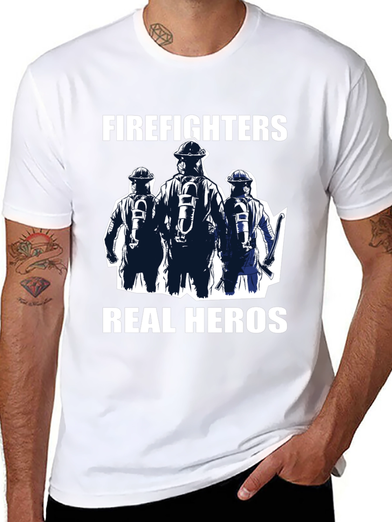 Firefighters Real Heros Graphic T-Shirt