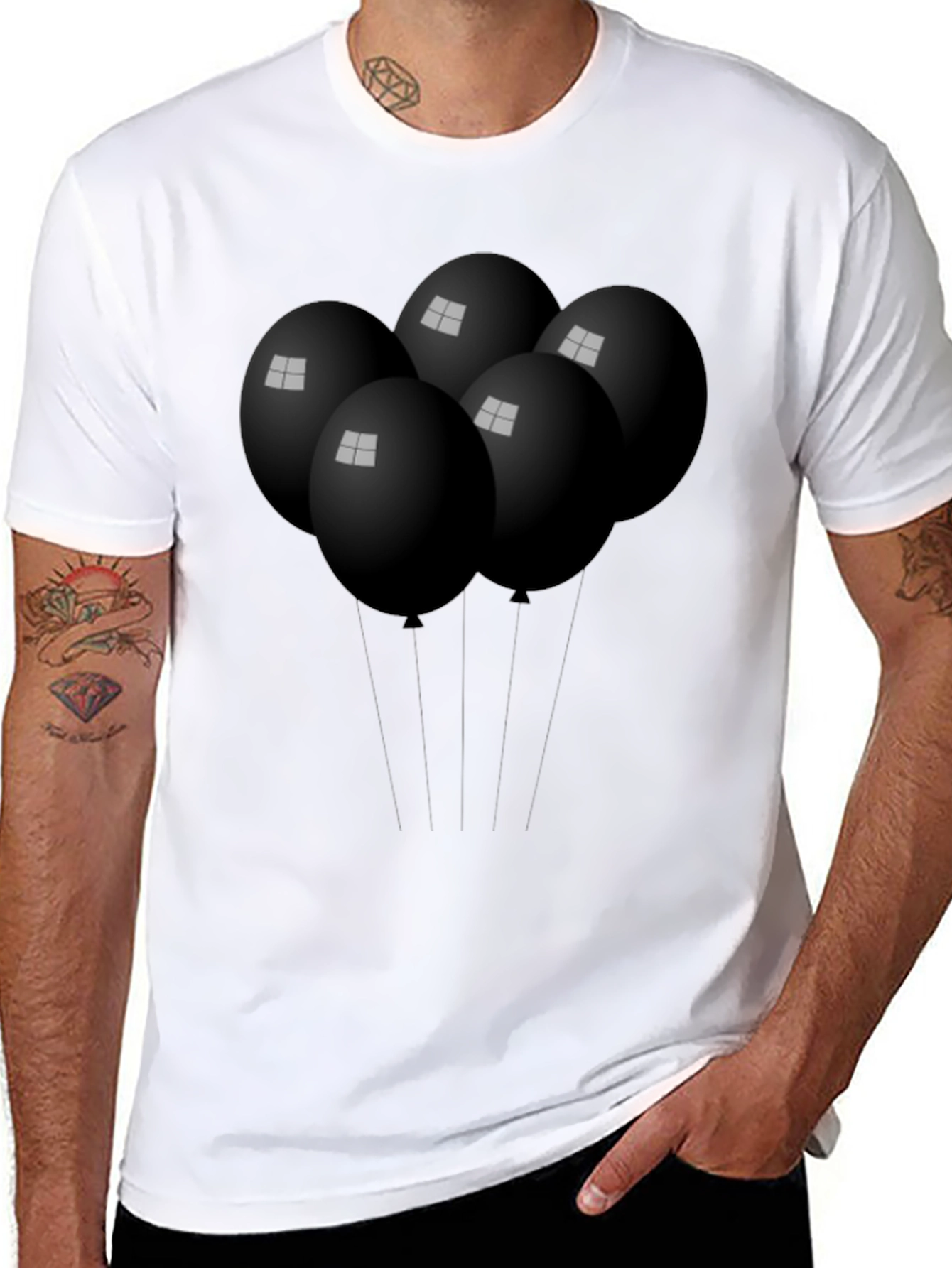 Black Balloon Graphic Tee - Stylish & Unique