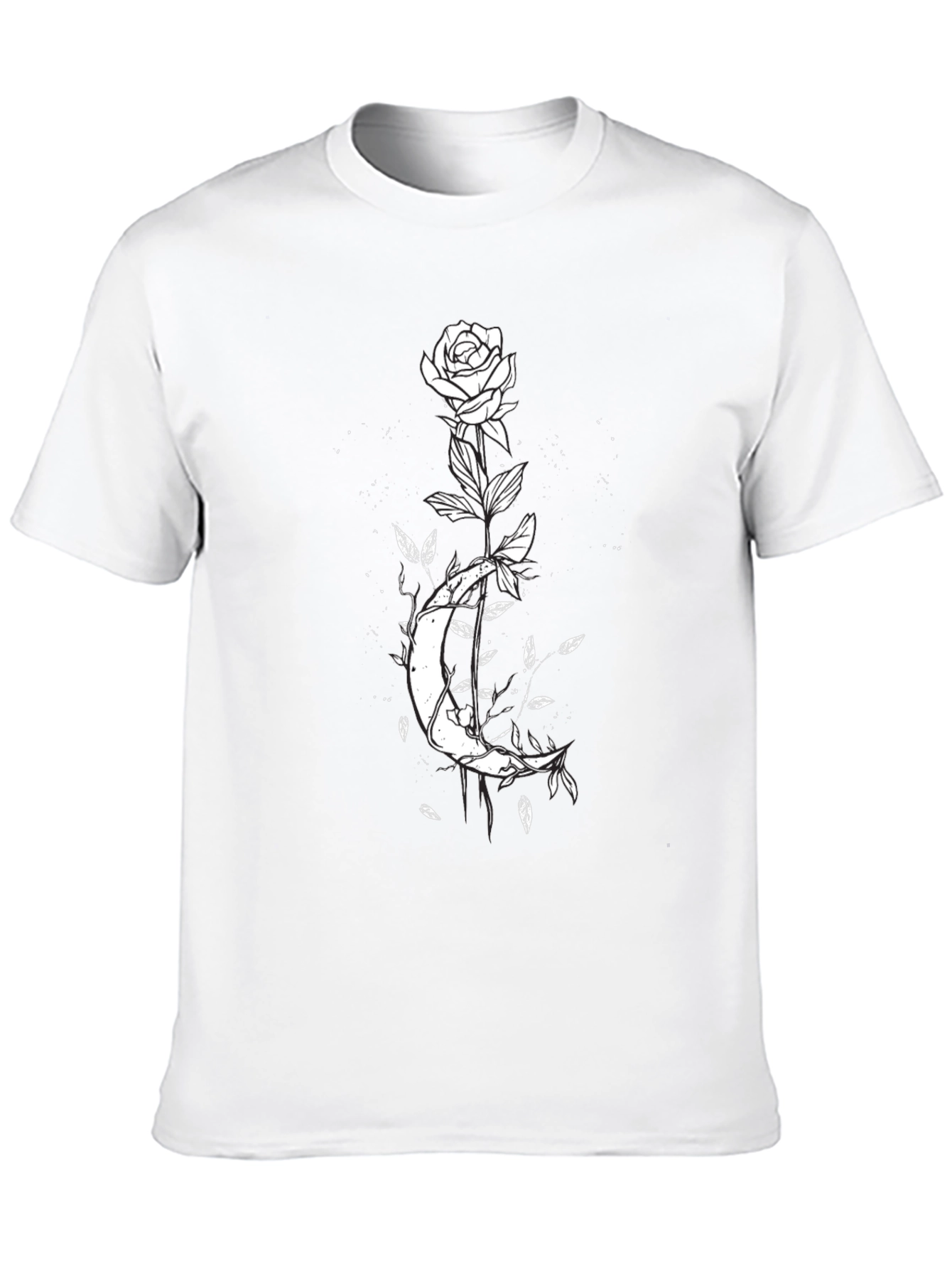 Moon Rose Graphic T-Shirt - Black