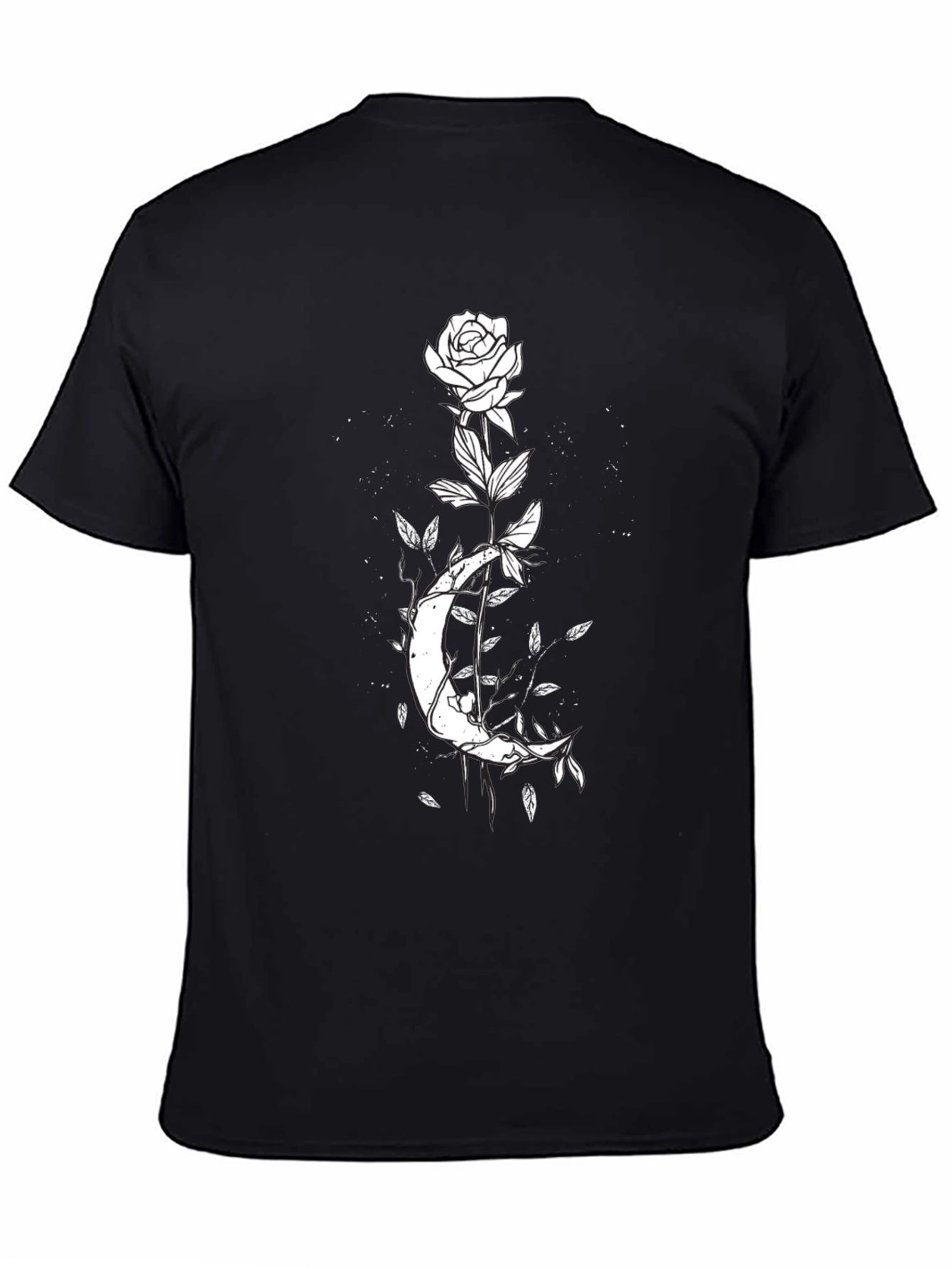 Moon Rose Graphic T-Shirt - Black