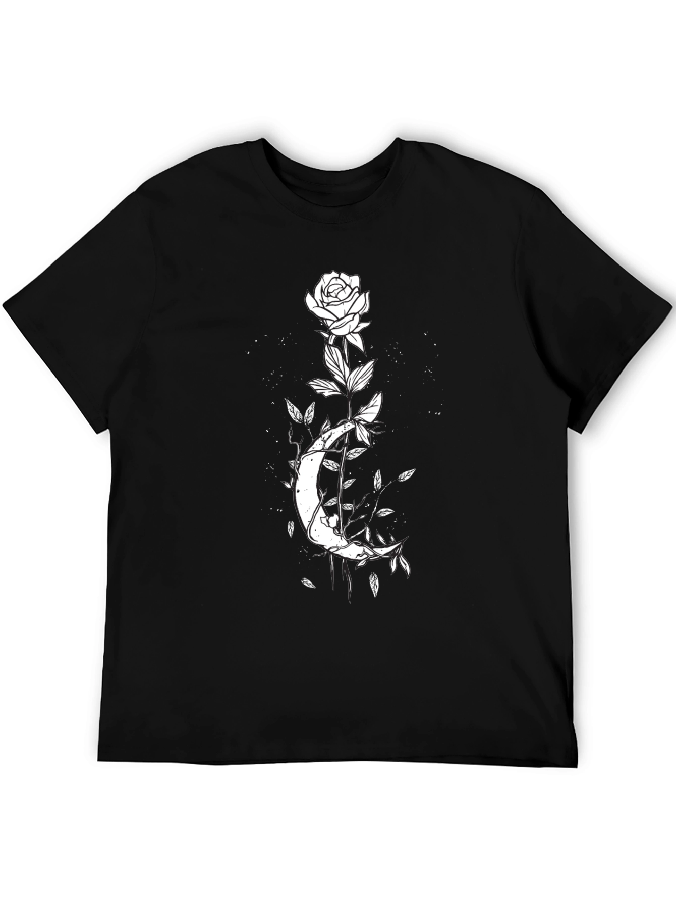 Moon Rose Graphic T-Shirt - Black