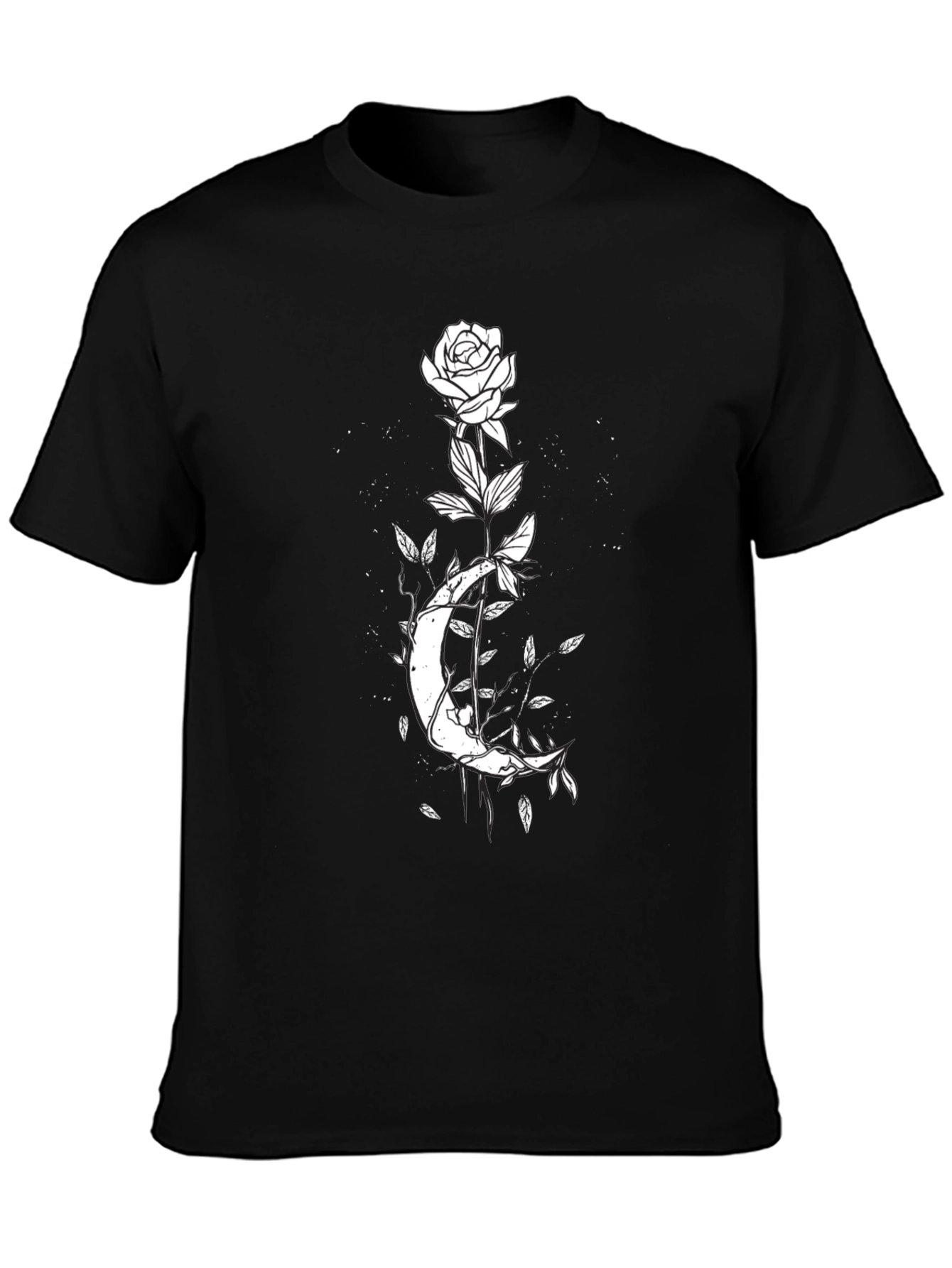 Moon Rose Graphic T-Shirt - Black