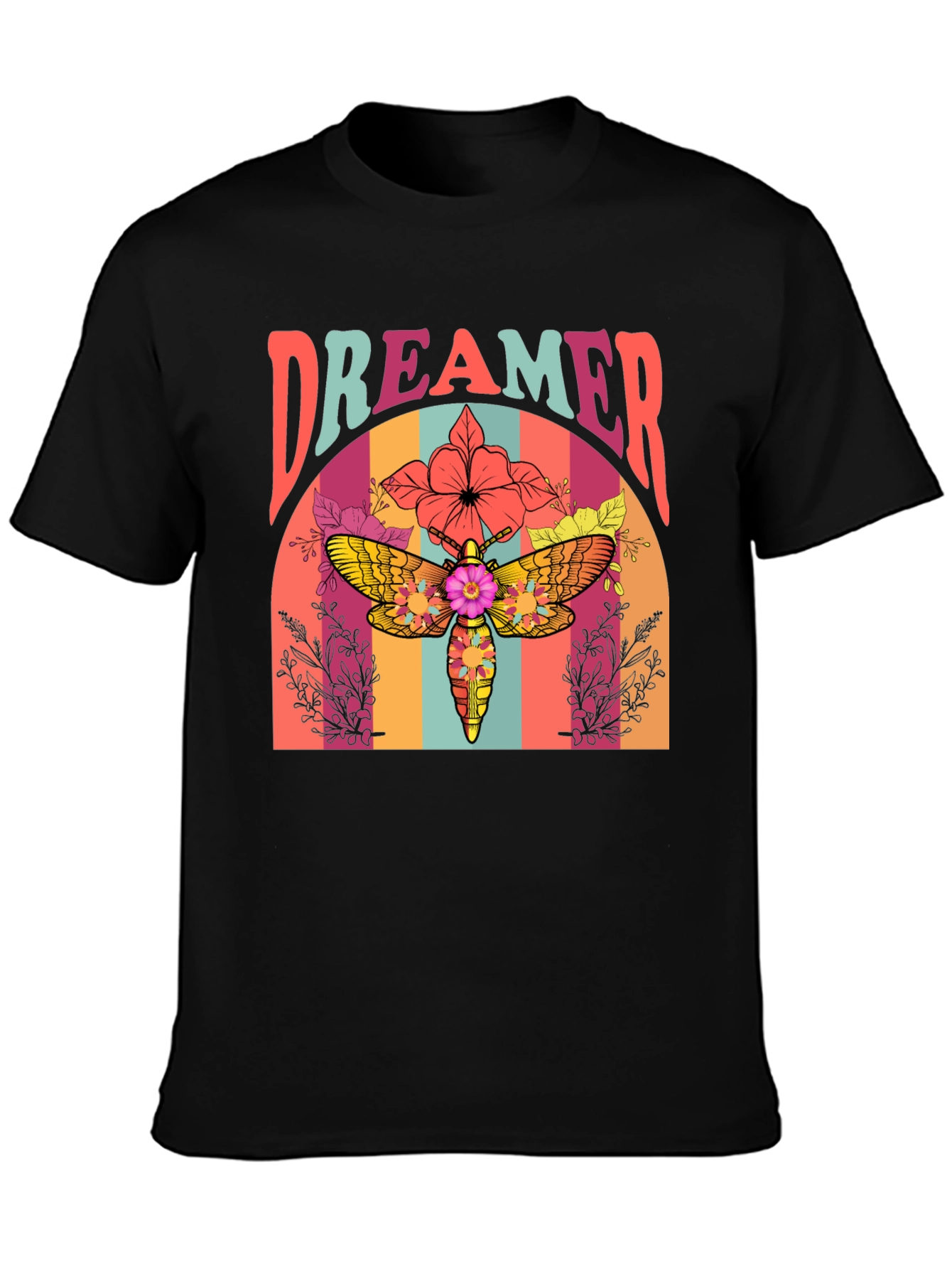 Dreamer Moth Graphic T-Shirt - Retro Style