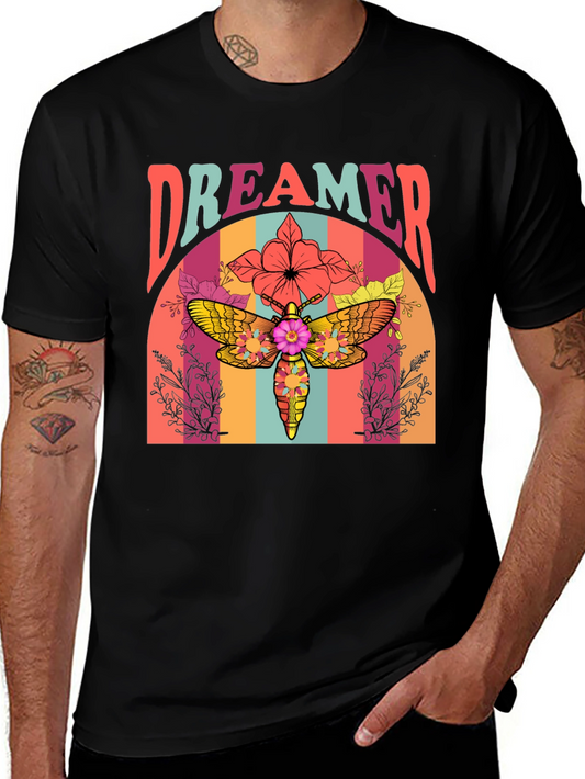 Dreamer Moth Graphic T-Shirt - Retro Style