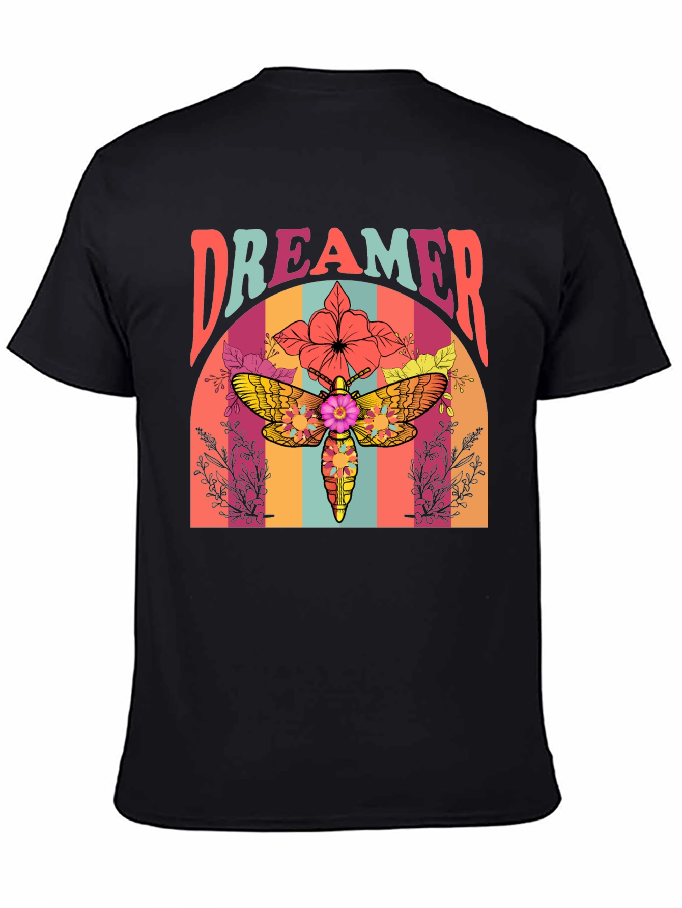 Dreamer Moth Graphic T-Shirt - Retro Style