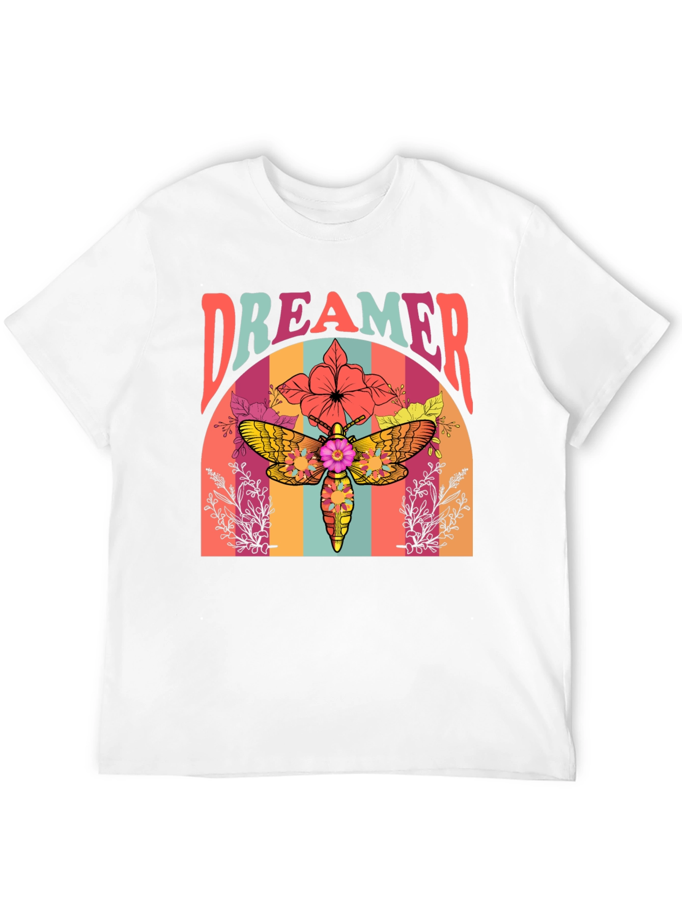 Dreamer Moth Graphic T-Shirt - Retro Style