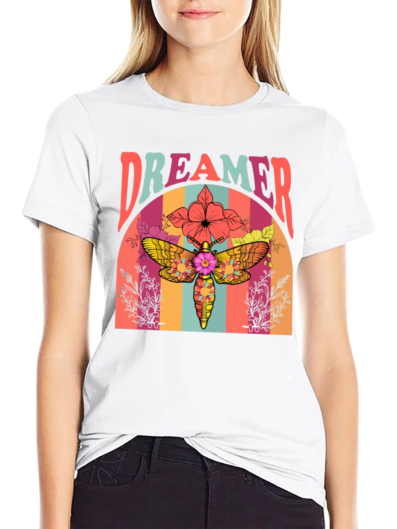 Dreamer Moth Graphic T-Shirt - Retro Style